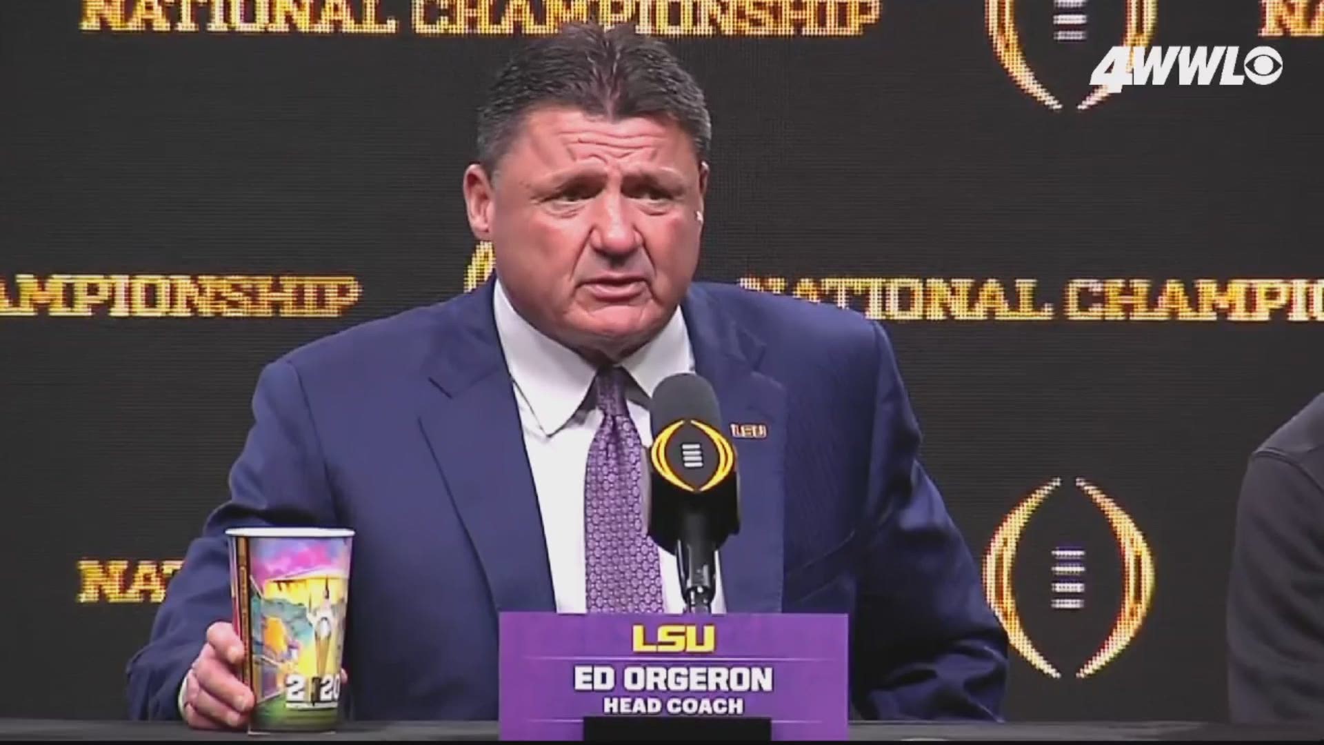 Coach Ed Orgeron talks about his relationship with Dwyane "The Rock" Johnson that started at the University of Miami. The Rock voiced a LSU hype video this week.