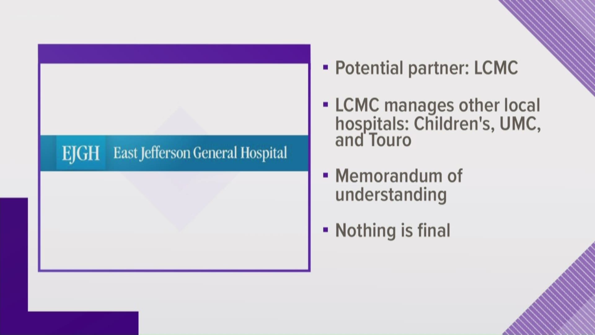 It's the same operating group that manages local hospital like UMC and Touro.