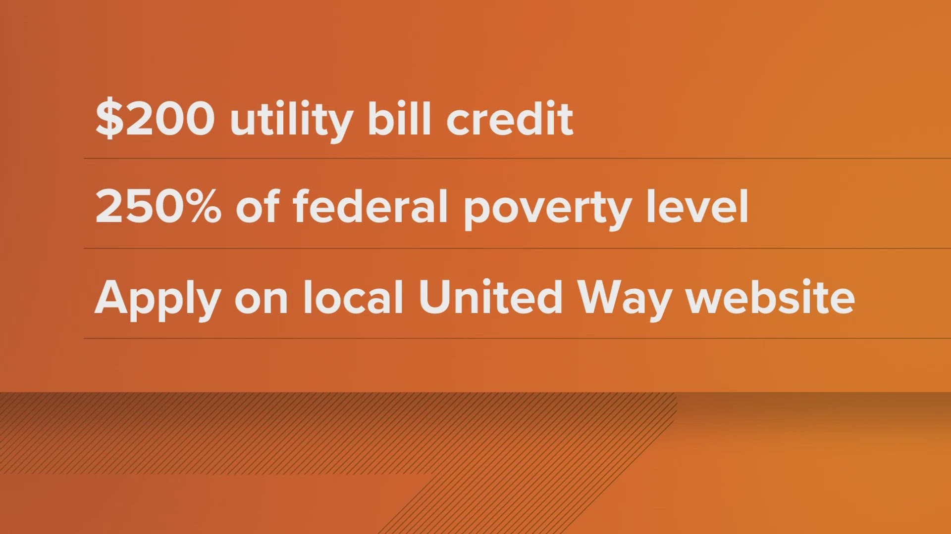 It is part of a $1 million bill payment assistance program offered by the utility company.