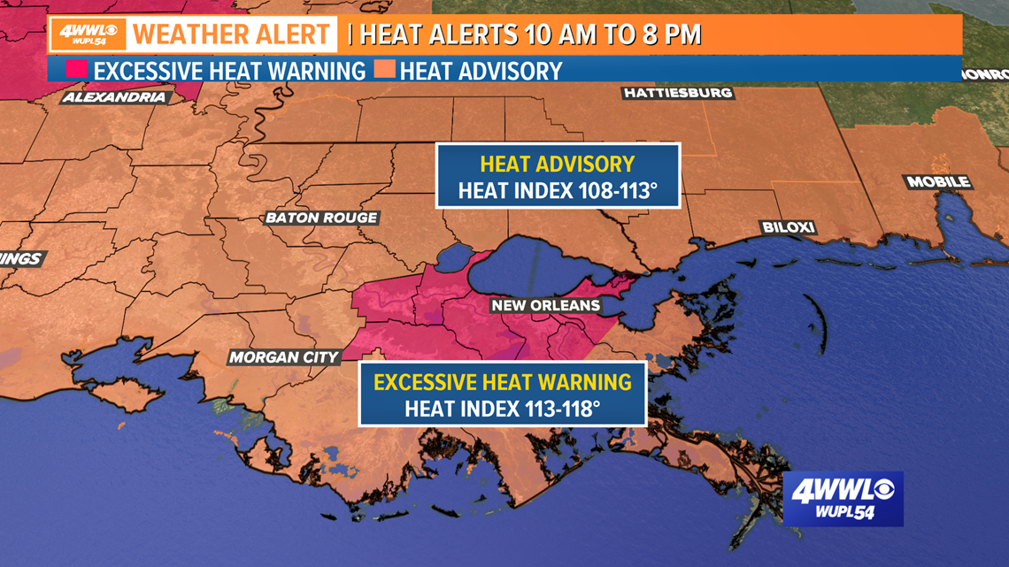 Excessive heat warning for parts of southeast Louisiana | wwltv.com