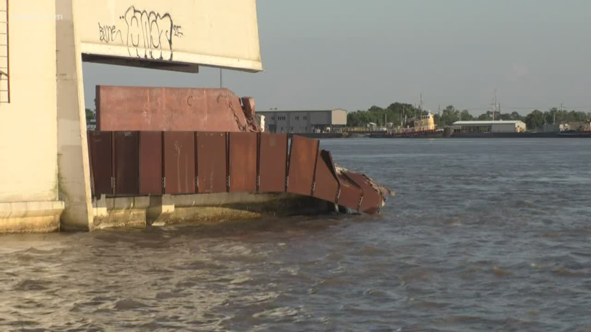 A popular spot along the Mississippi River, the Piety Wharf, was closed Monday night after a barge collision.