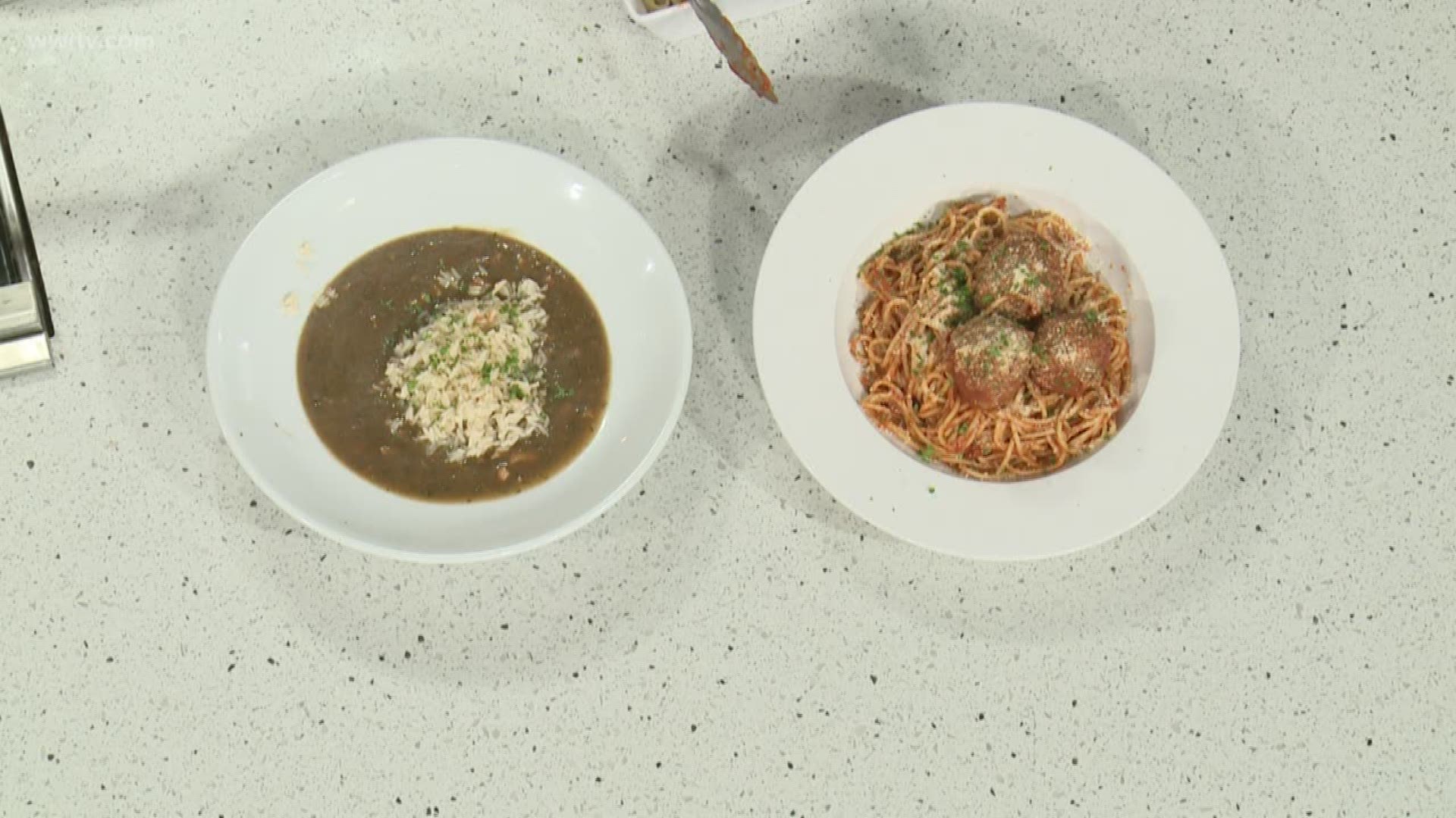 Chef Duke is keeping us warm with some delicious gumbo and his famous meatballs from his restaurant Dab's on North Hullen.