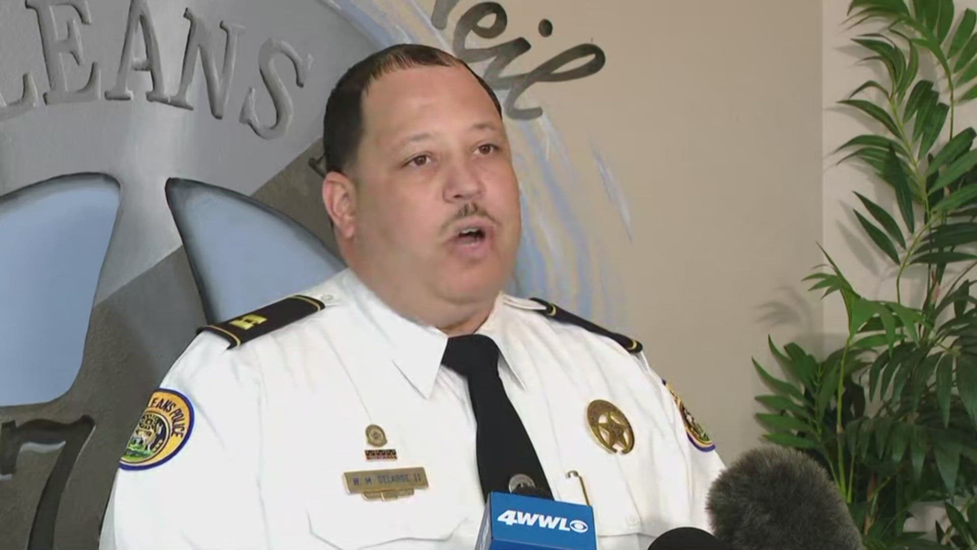 The New Orleans Police Department held press conference at the Seventh District Station to update media on the deadly multi-vehicle crash on I-10.