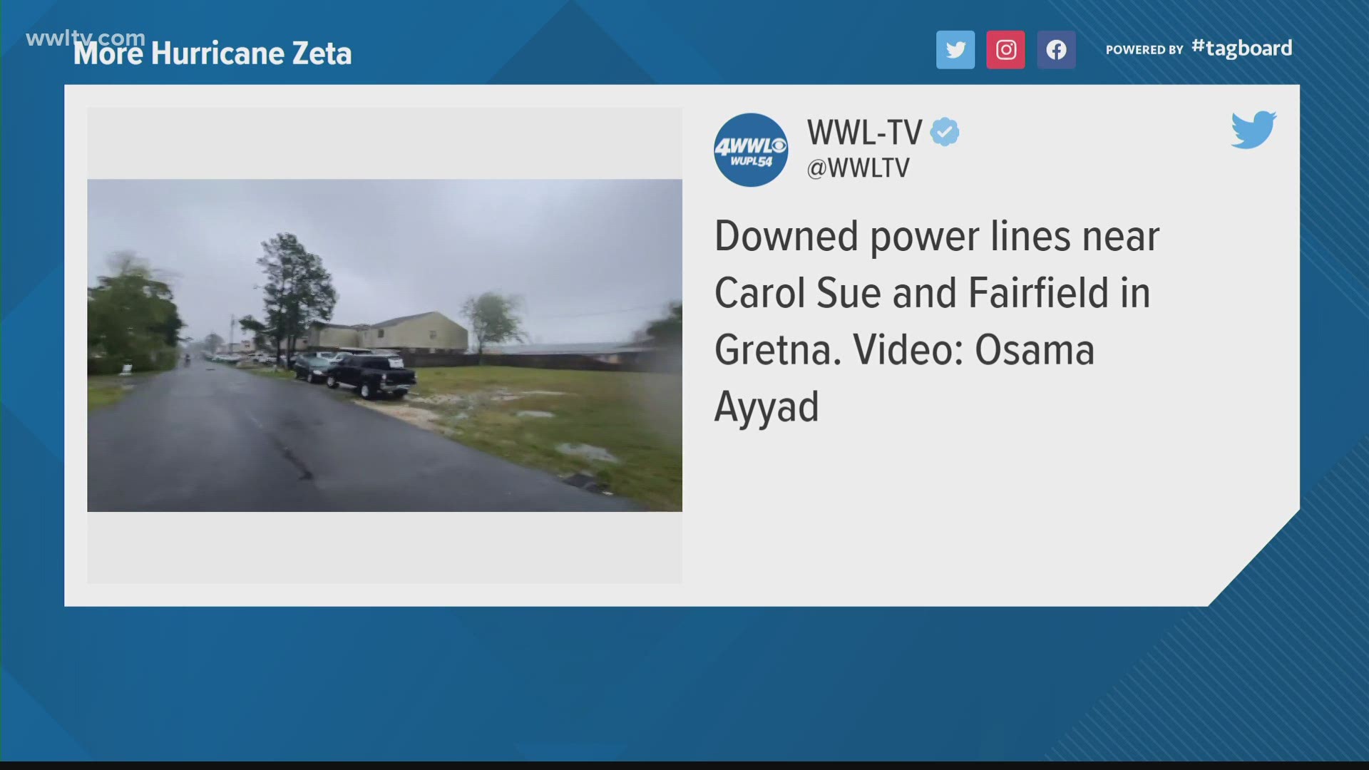 Hurricane Zeta's effects are seen in these videos. The storm made landfall in Louisiana as a category 2 hurricane.