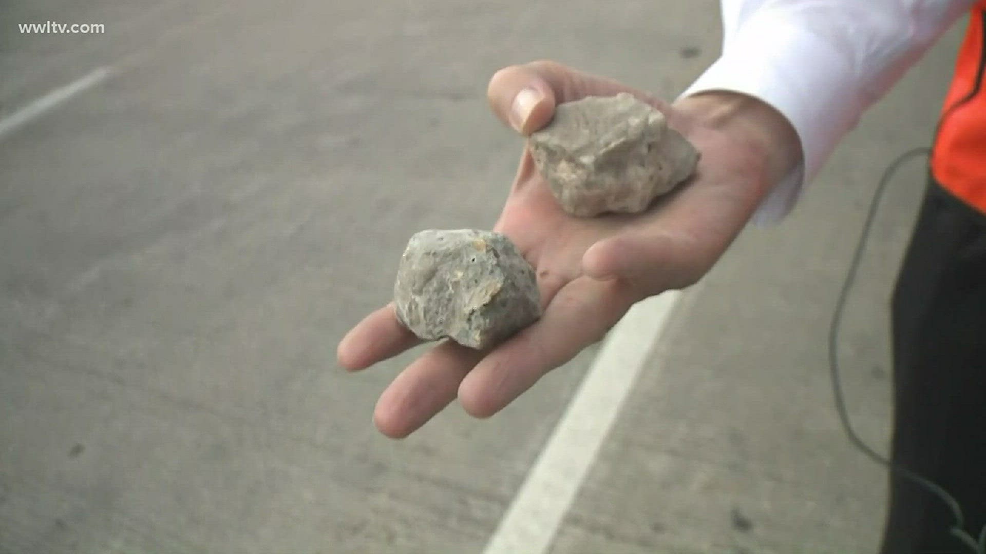 A load of rocks spilled onto the interstate westbound in Metairie Wednesday, causing traffic backups.