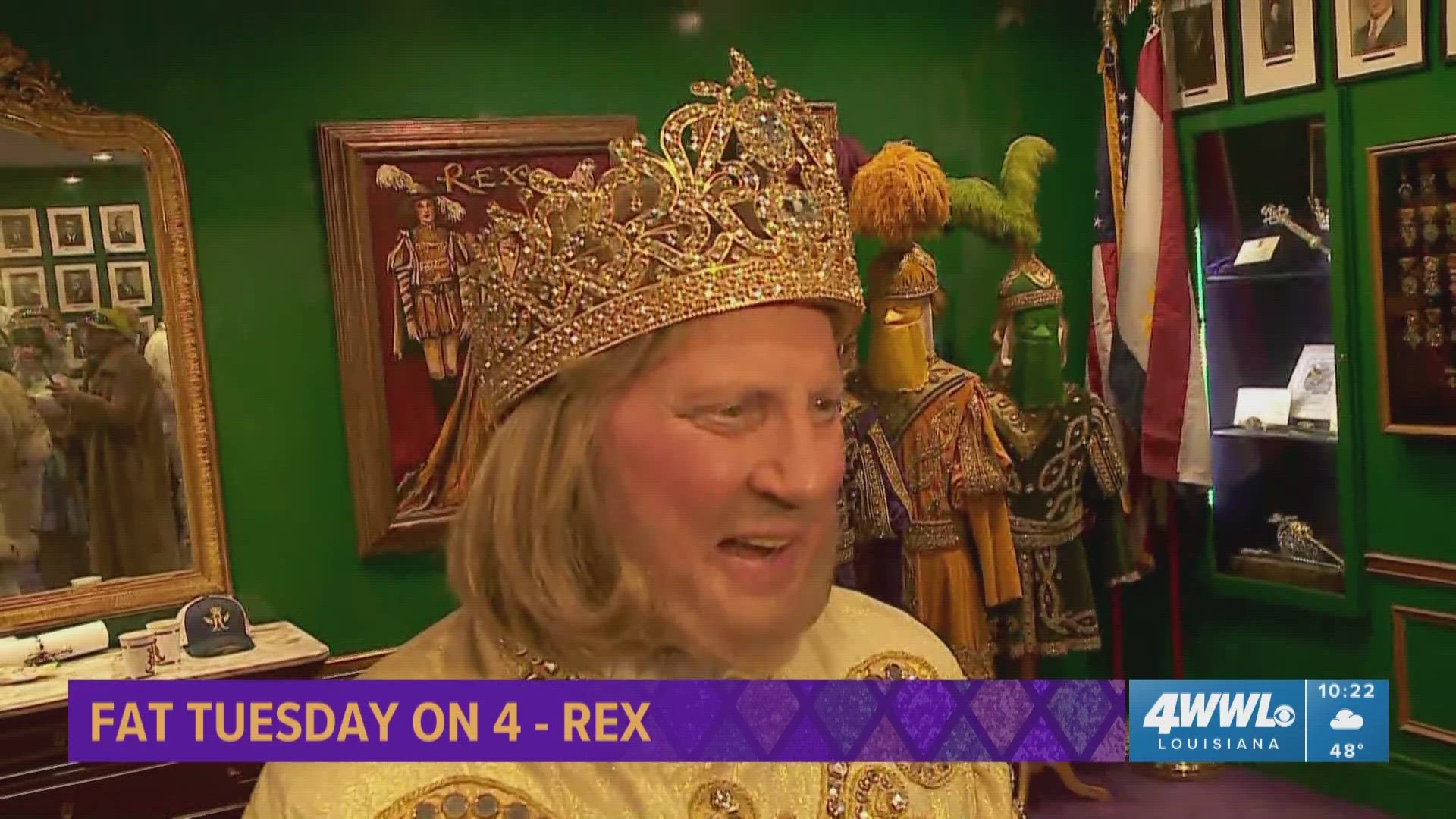 Rex could've chosen four different wigs for the parade but says "blondes have more fun!"