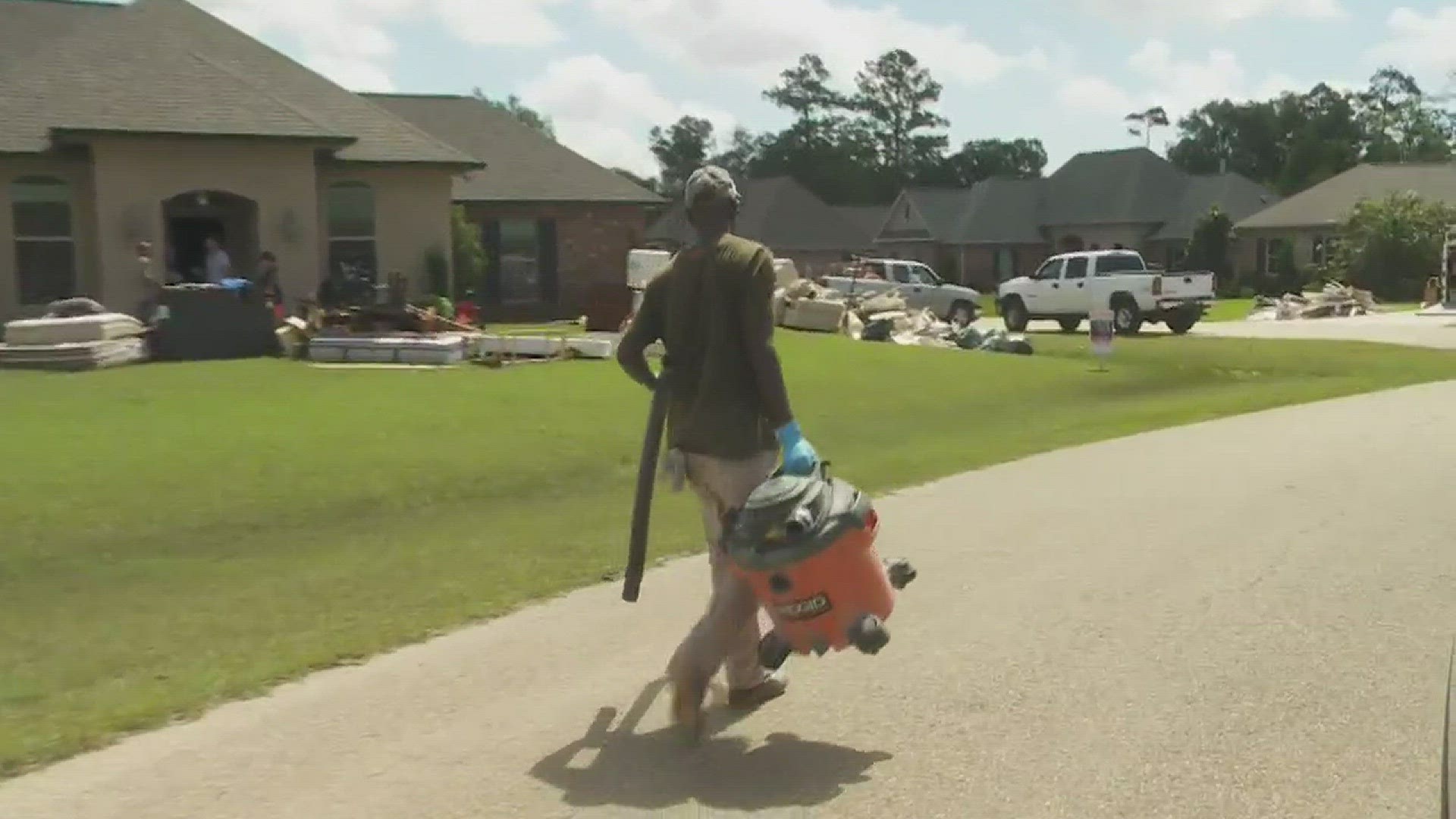 Ashley Rodrigue talks about residents who are frustrated cleaning their homes for a second time after flooding.