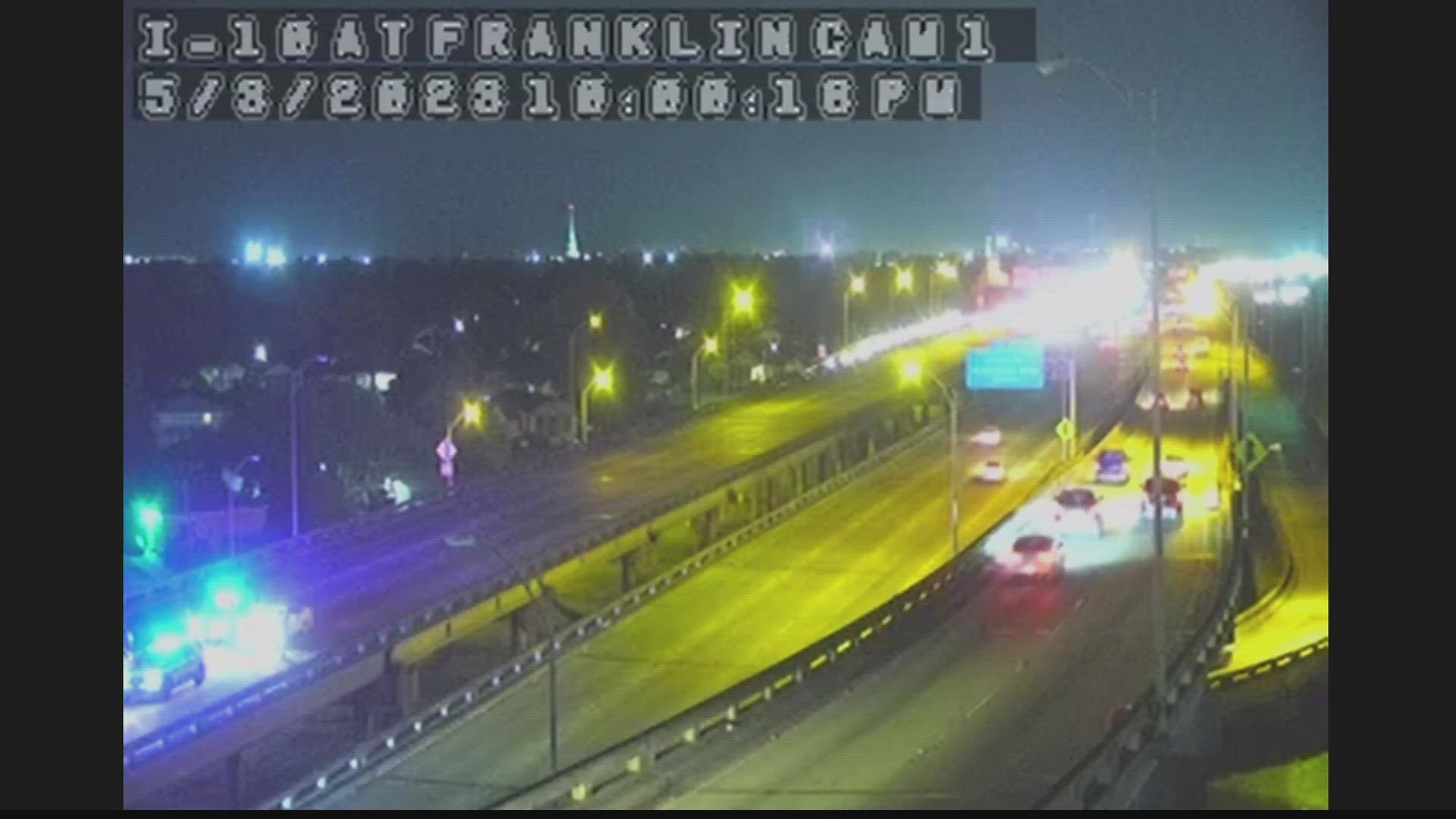 The crash occurred just before 9 p.m. on Wednesday on Interstate 610 West at Franklin Avenue.