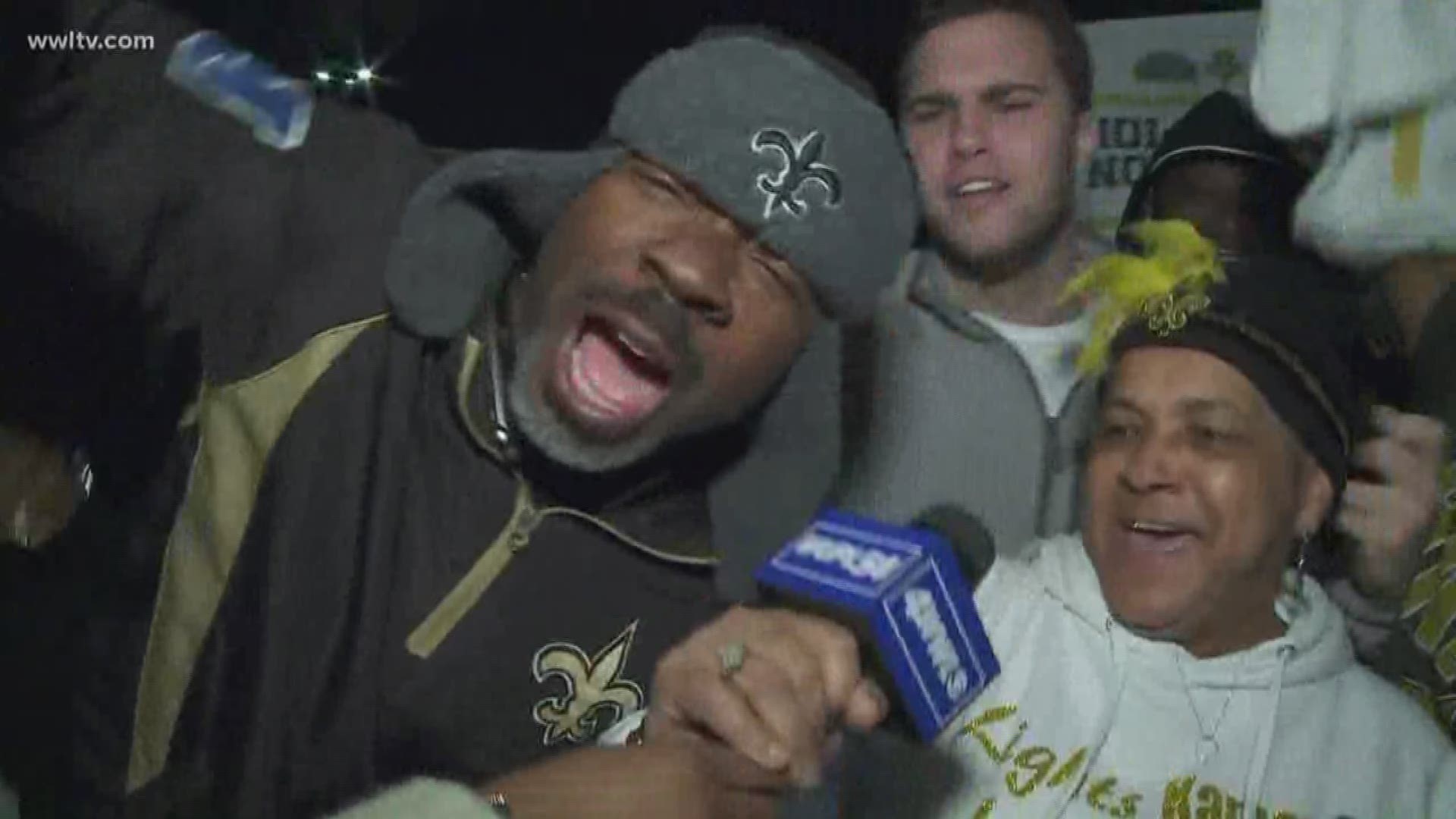 New Orleans Saints fans were celebrating big time after the comeback win over the Philadelphia Eagles to advance to the NFC Championship.