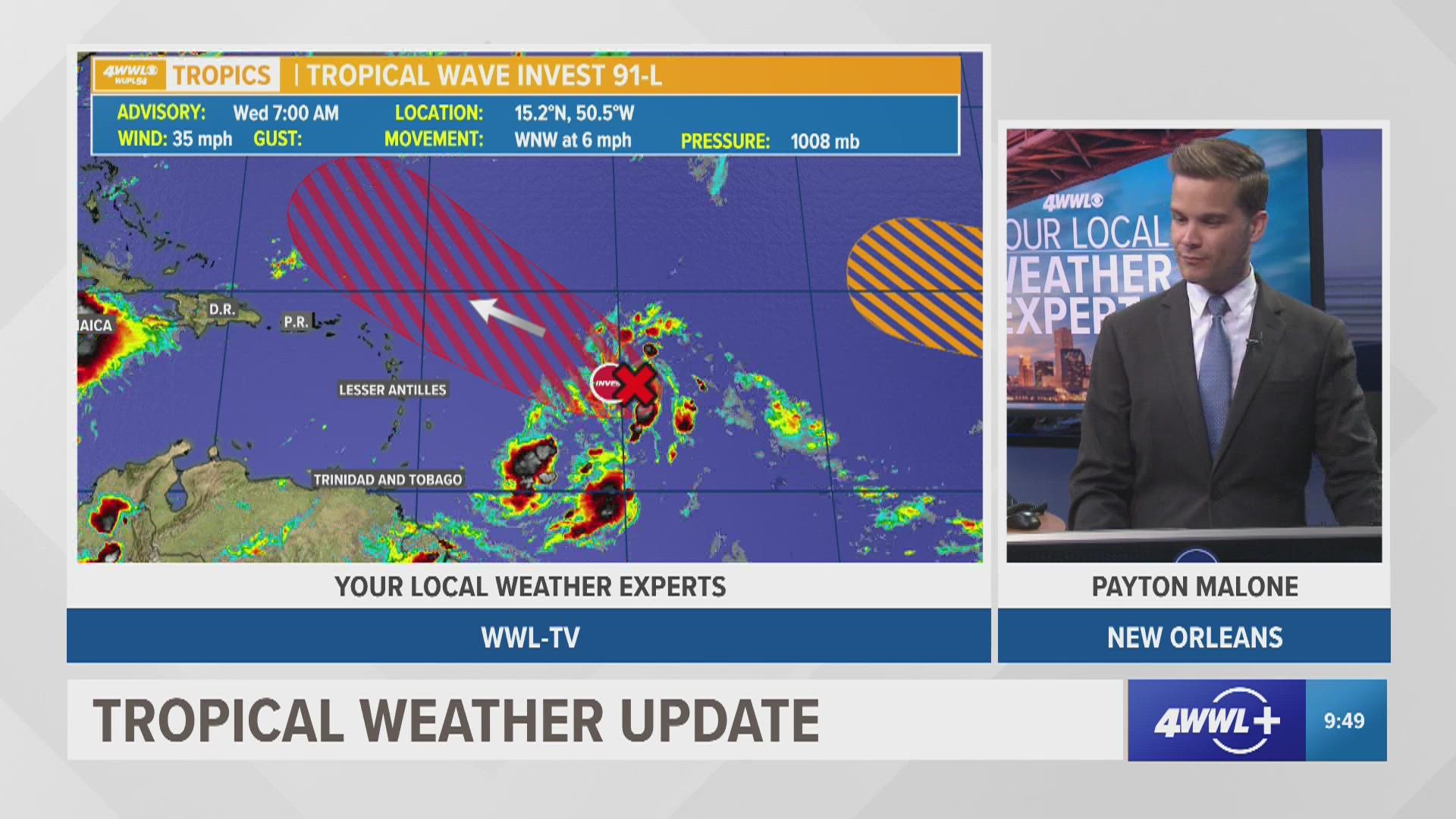 Two systems currently have a 70% chance or better of development.