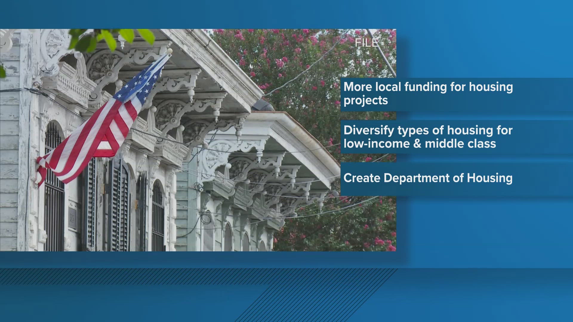 The plan recommends more local funding for new housing projects, increasing different types of housing support for low-income and middle class families.