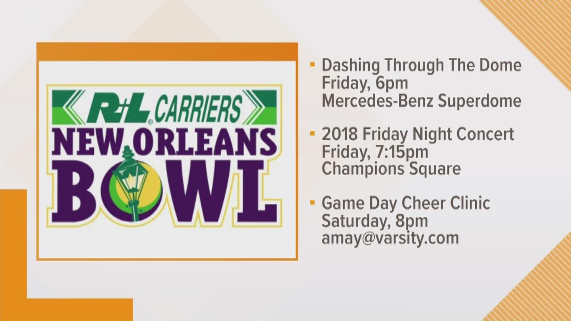 With college bowl season kicking off this weekend, Jay Cicero, president of the Greater New Orleans Sports Foundation, is here to talk about the 18th annual R L Carriers New Orleans Bowl.