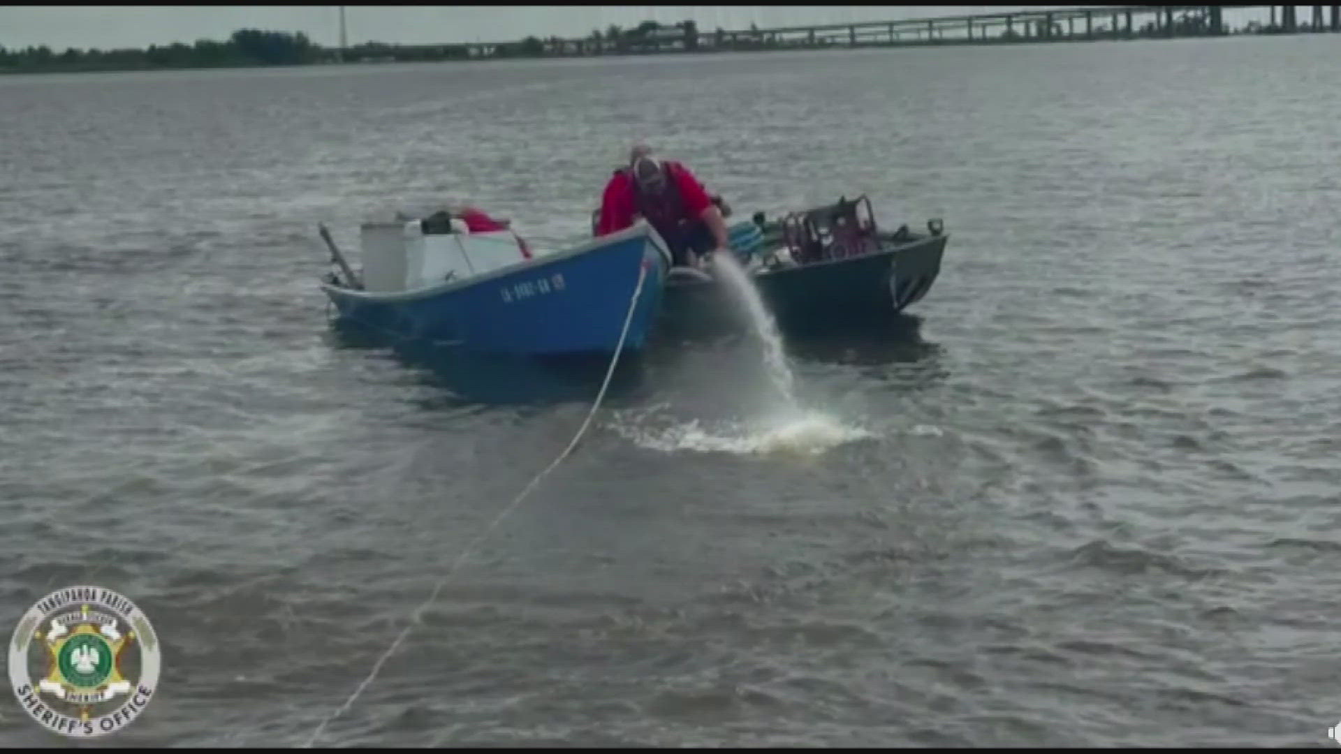 The Tangipahoa Sheriff's Office said the couple was collecting crab traps in the lake when their boat flipped over.