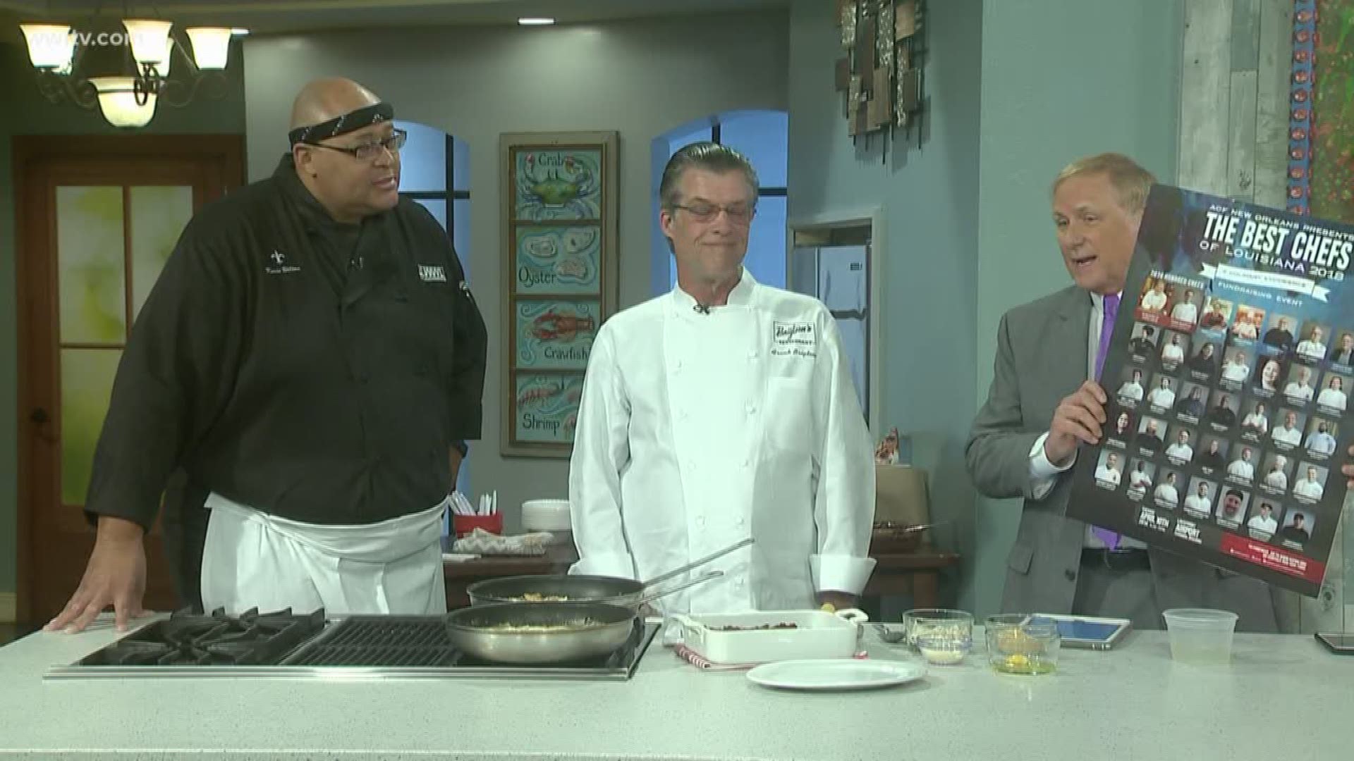 We are in the kitchen with Chef Kevin Belton and Chef Frank Brigtsen because they are among the chefs being honored at the American Culinary Foundation New Orleans Chapter's Best Chefs Event. 