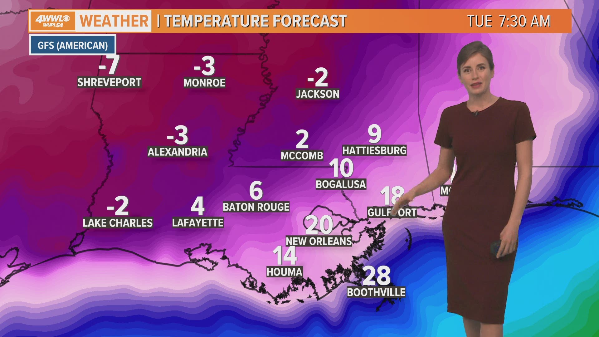The coldest air this week could arrive just before Mardi Gras. Meteorologist Alexandra Cranford breaks down the timing in her forecast on Wednesday, Feb. 10, 2021.