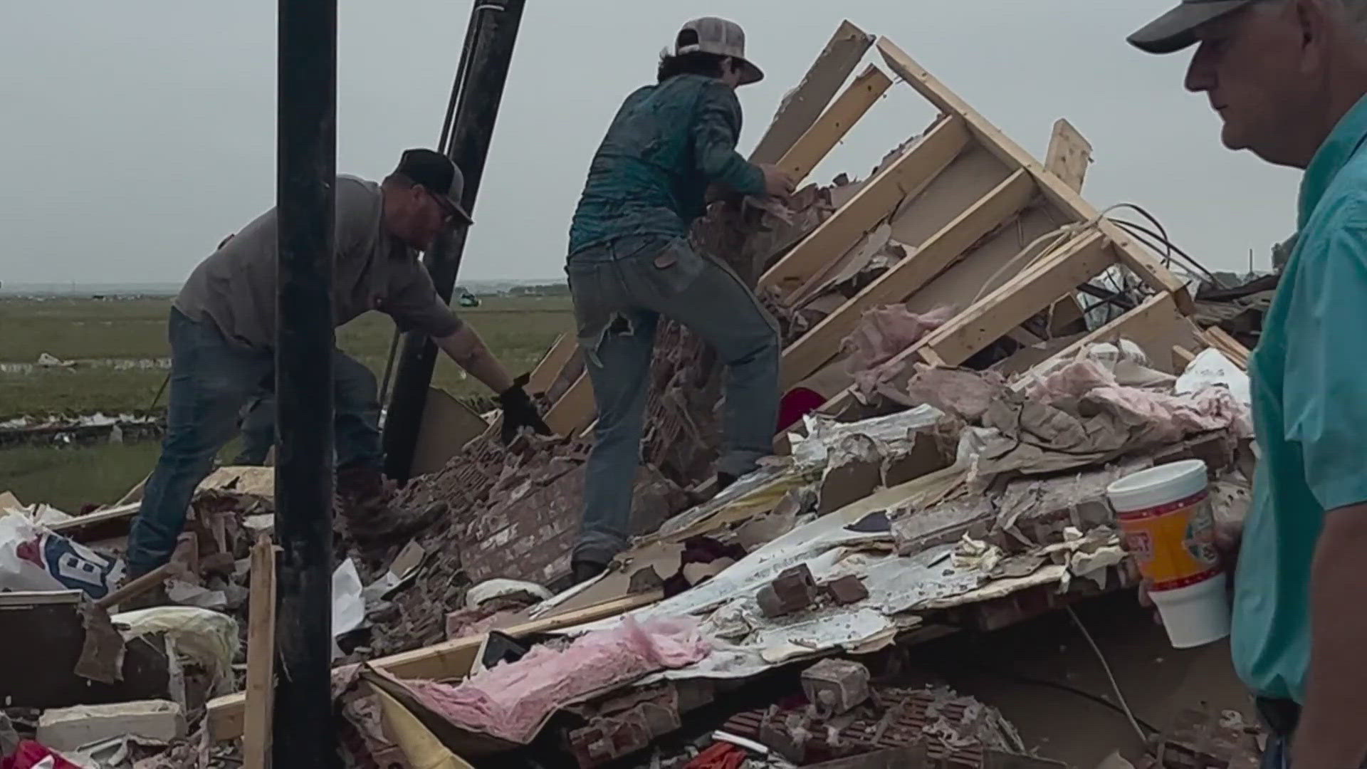 Recovery efforts are underway in parts of Texas after a tornado slammed the area. Officials said six homes were severely damaged.