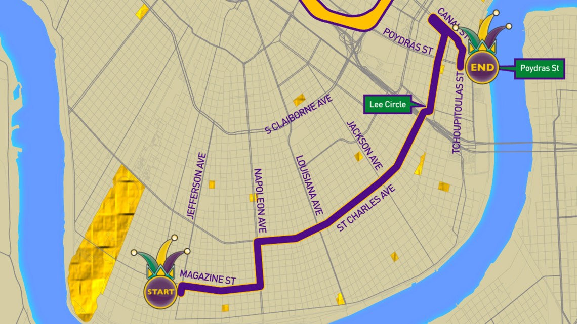 Krewe of Carrollton parade route