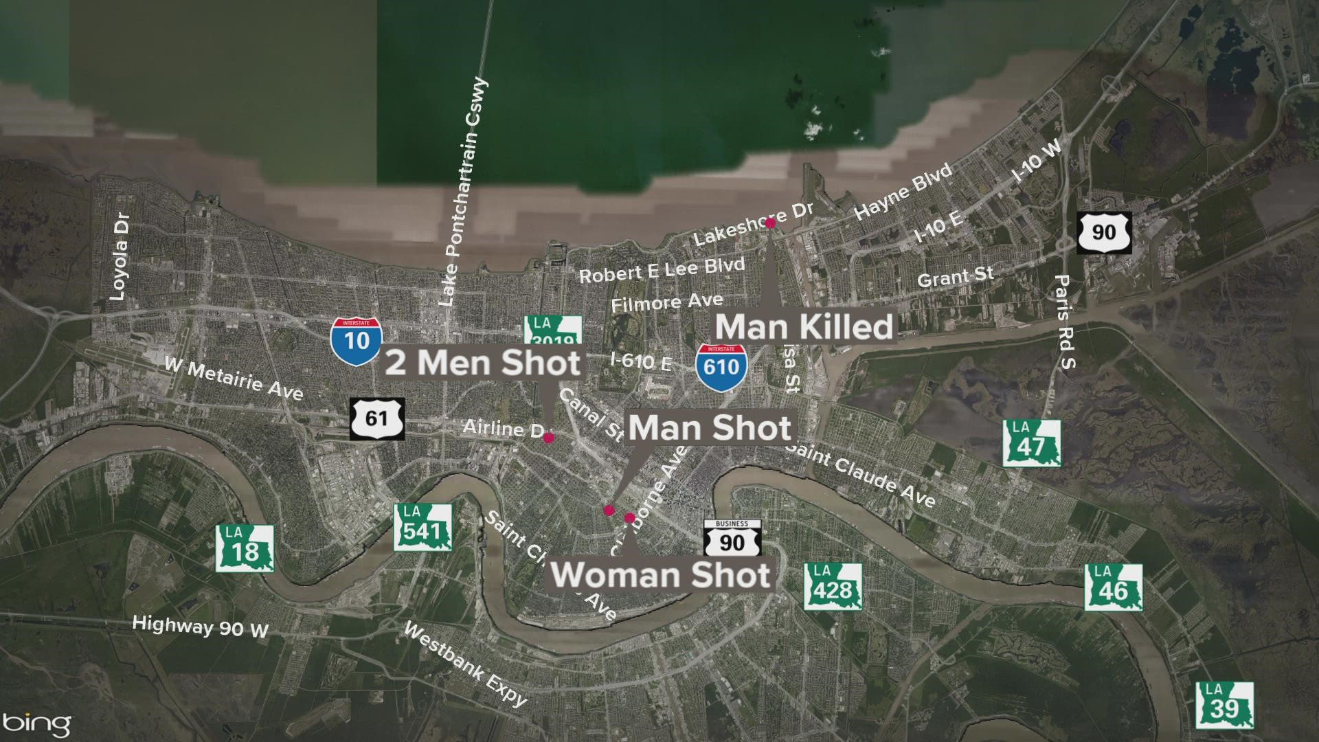 The man that was killed was shot multiple times near the intersection of Leroy Johnson and Lakeshore Drives.