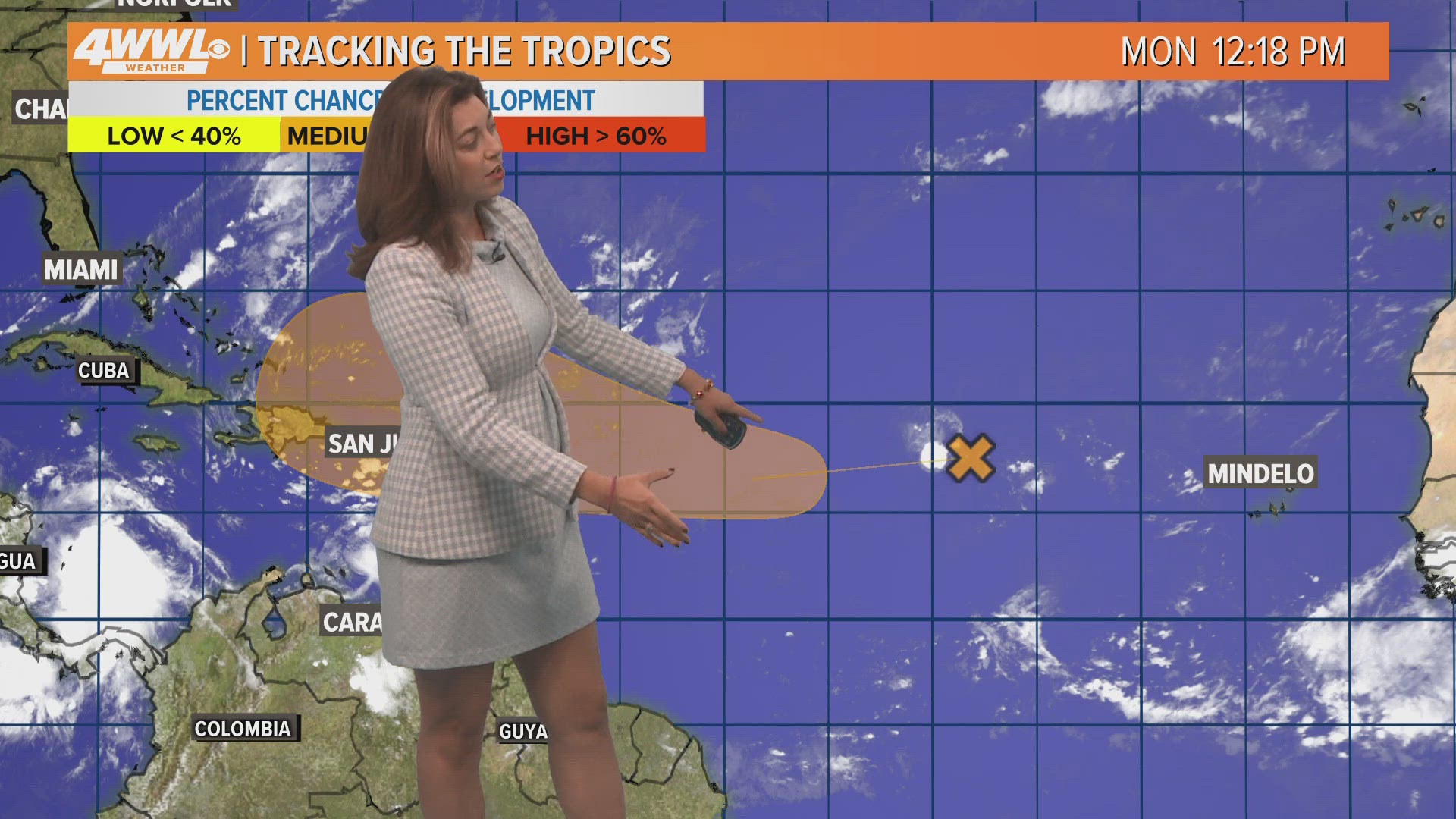 It is denoted as Invest 94. It has a "medium chance" of development according to the National Hurricane Center.