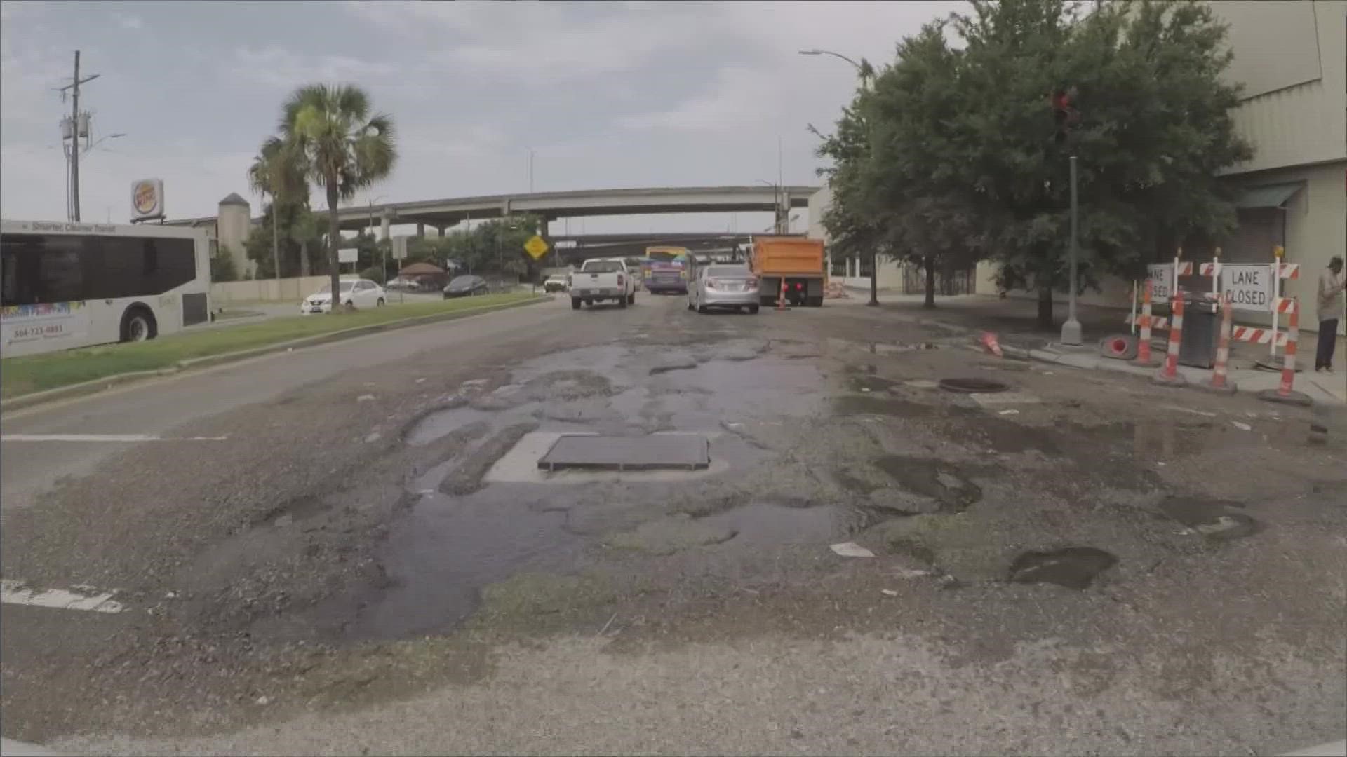 Report:  Average time to fix potholes in New Orleans is more than 200 days
