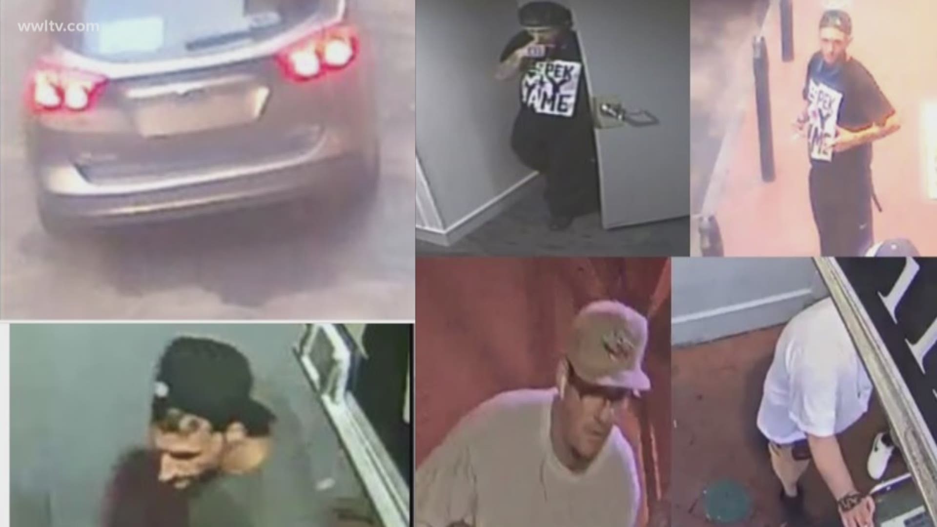 Police said one man entered the business through the roof, cut a hole into a safe in the manager's office and escaped with $26,000 while the others stood as lookouts in separate locations.