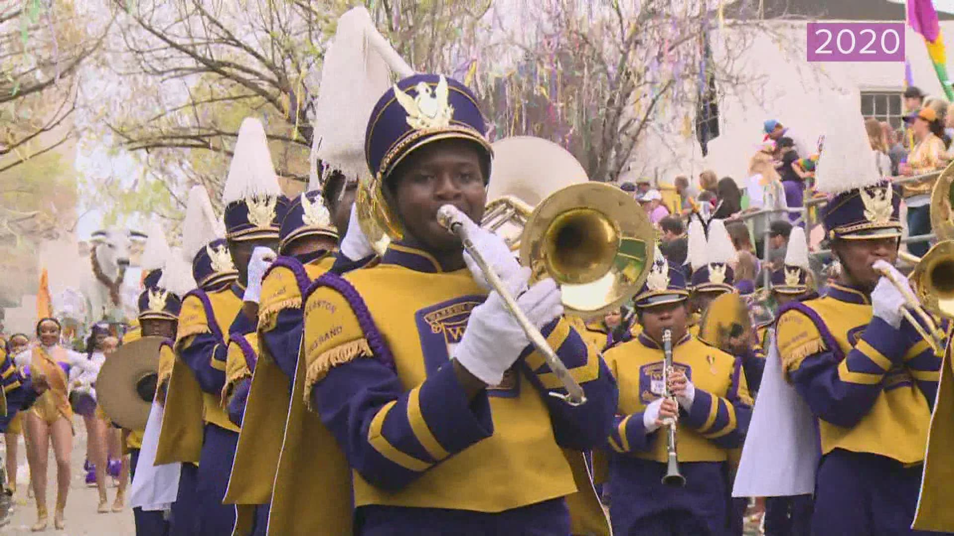 Watch New and classic performances from Mardi Gras marching bands
