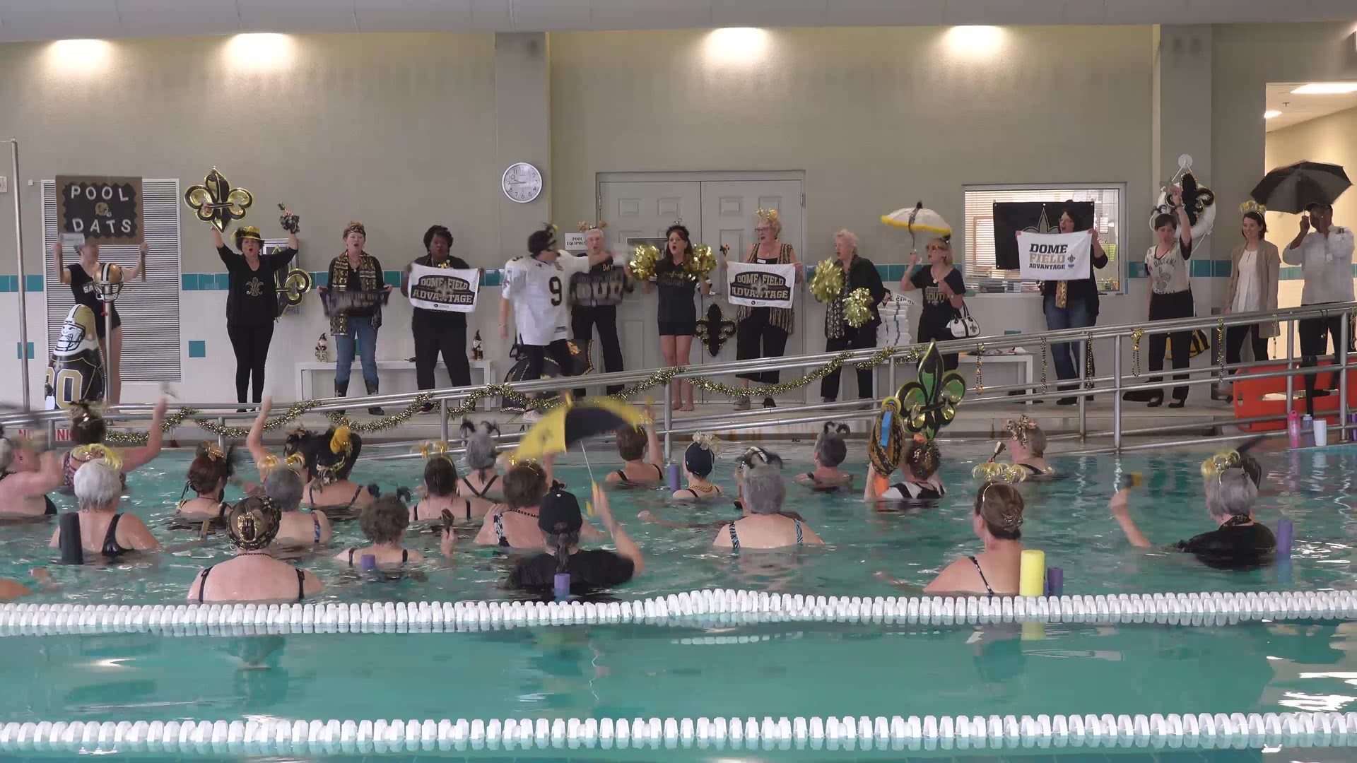 Some amazing Who Dat fans incorporated the Choppa in their pool workout on Black and Gold Friday!