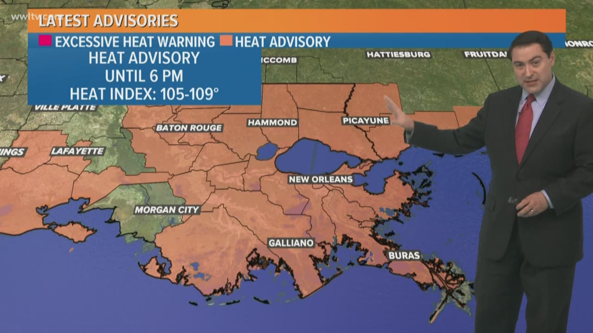 Meteorologist Dave Nussbaum says it will be dangerously hot today with the heat index 105-109° today and all weekend.