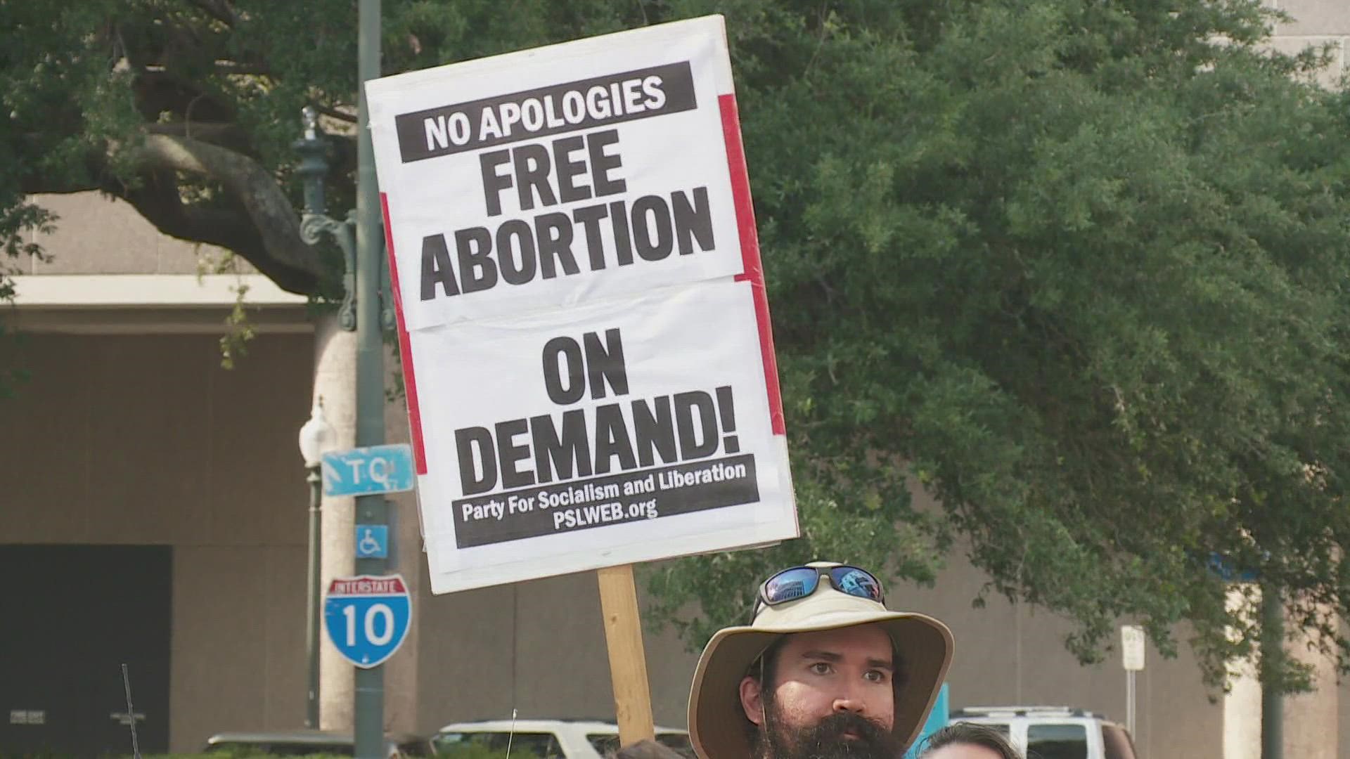 The rally comes after a draft opinion leaked from the Supreme Court, indicating an overturn of Roe v Wade, ending federally protected right.