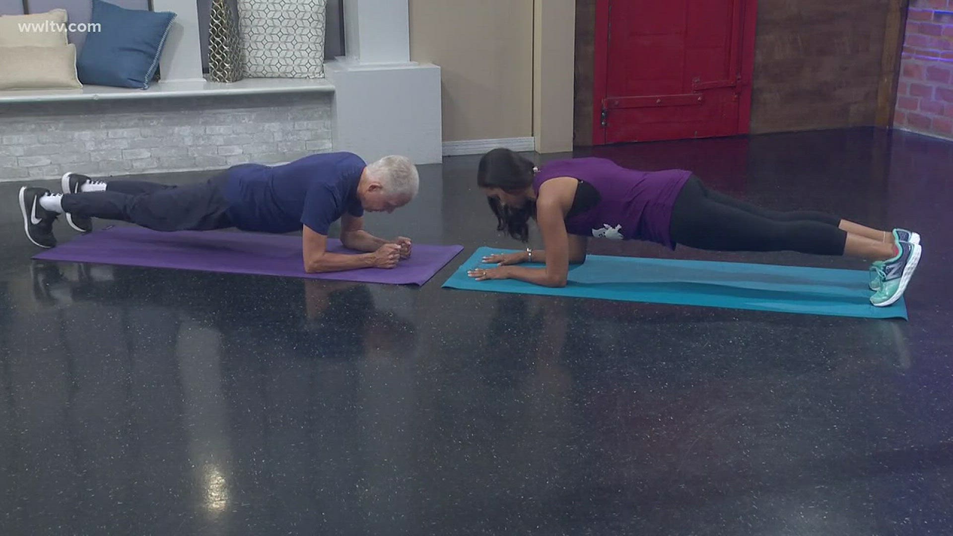 April and Mackie  are helping has a great way to strengthen the base of your spine.