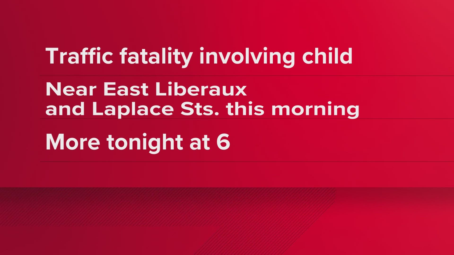 Child killed in Chalmette traffic incident, St. Bernard Sheriff's