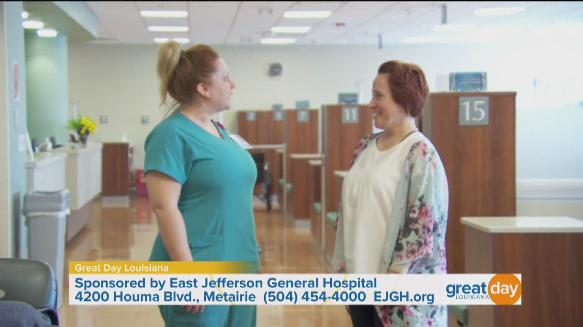 In today's EJGH's Medical Moment, Camille visits the Yenni Treatment Center at East Jefferson General Hospital to speak to cancer survivor Kelly Costanza.