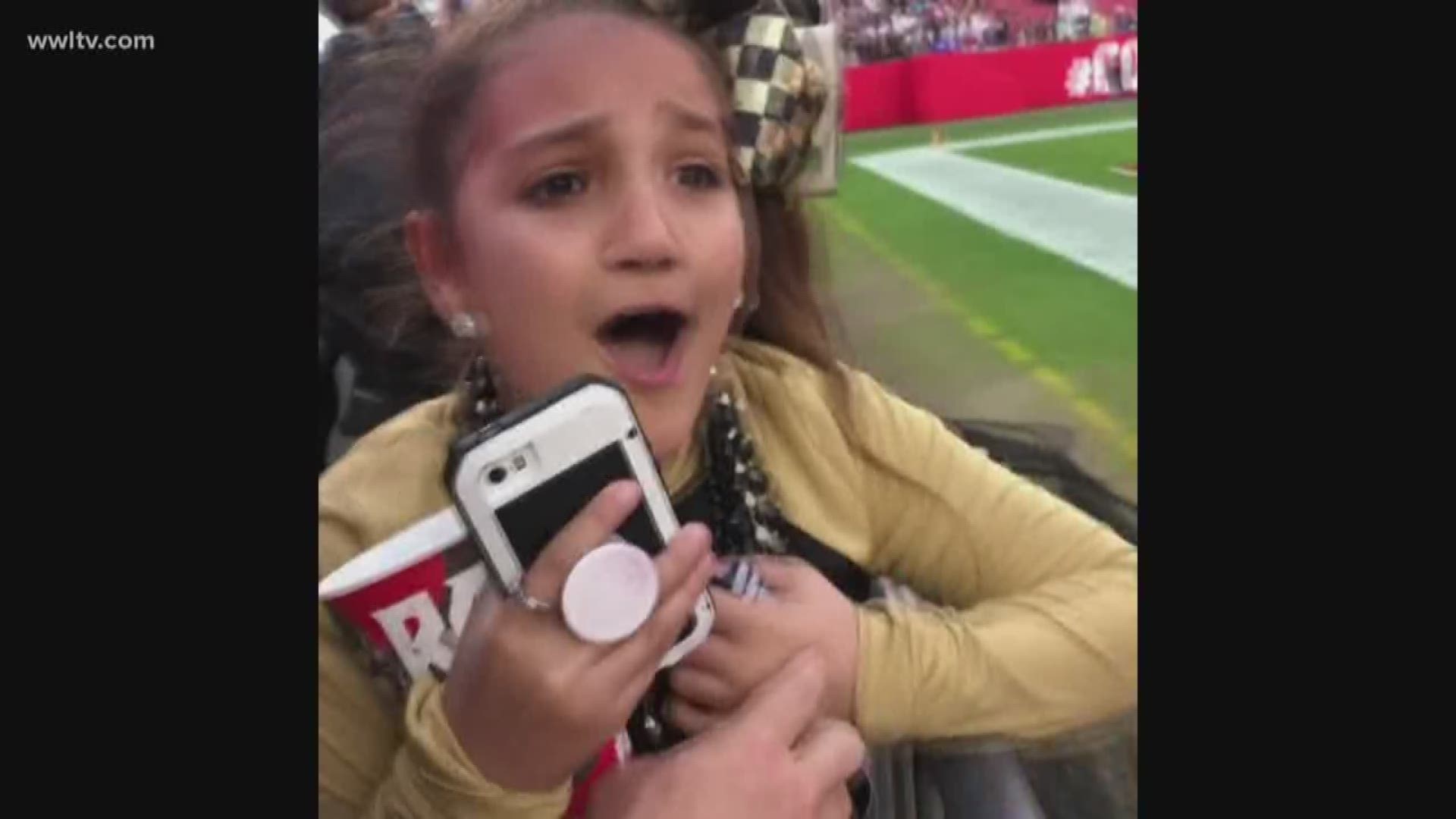 Eyewitness News first shared the video of a young Who Dat getting a glove from Saint's punter Thomas Morstead Monday, and the girl's reaction has been melting hearts since.  We've now found the girl, and her story may just renew your belief in Christmas m