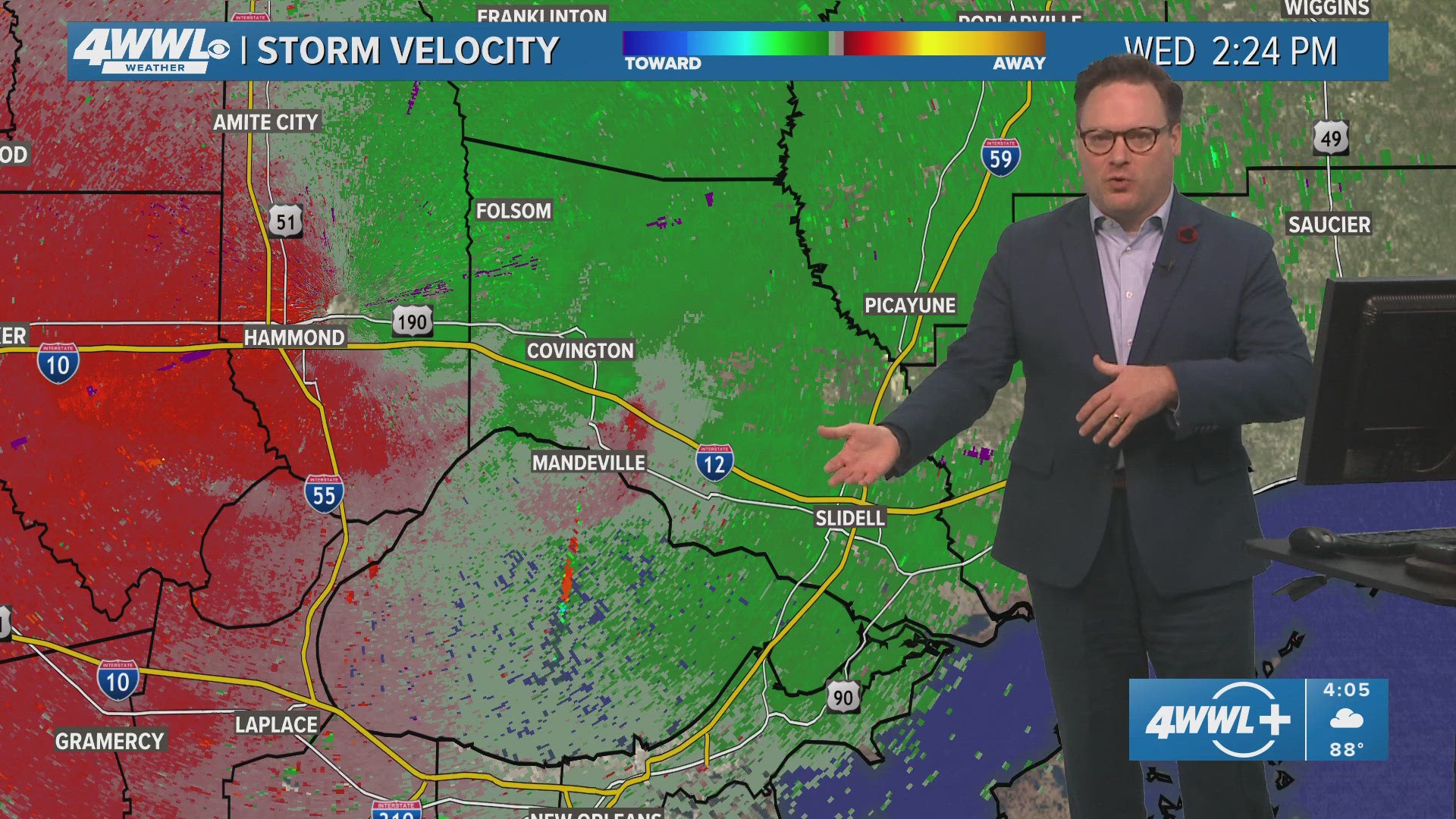 WWL Louisiana Chief Meteorologist Chris Franklin with the latest on storm damage in St. Tammany Parish on Wednesday, Sept. 25, 2024.