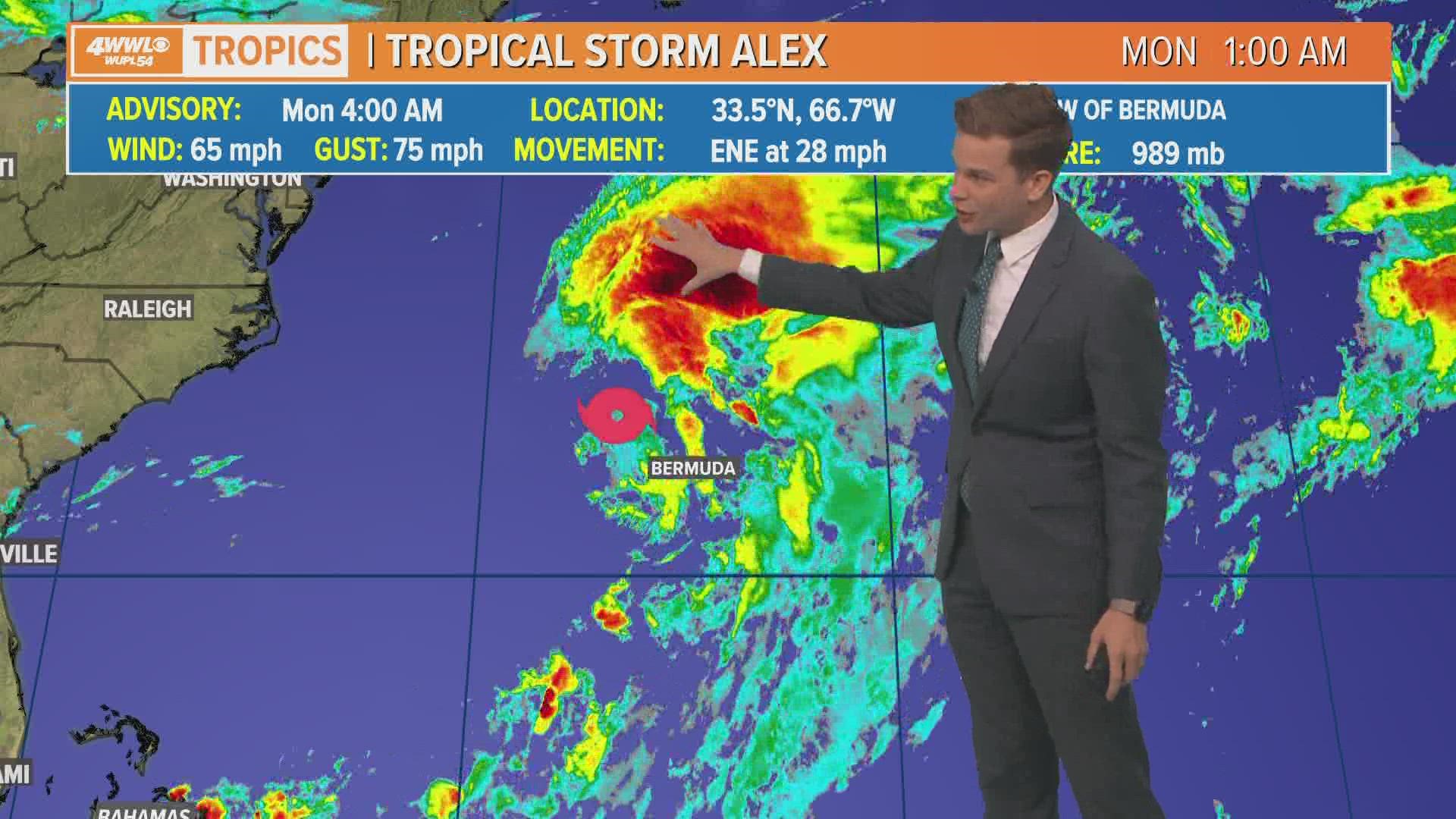 Tropical Storm Alex moves northeast of Bermuda | wwltv.com