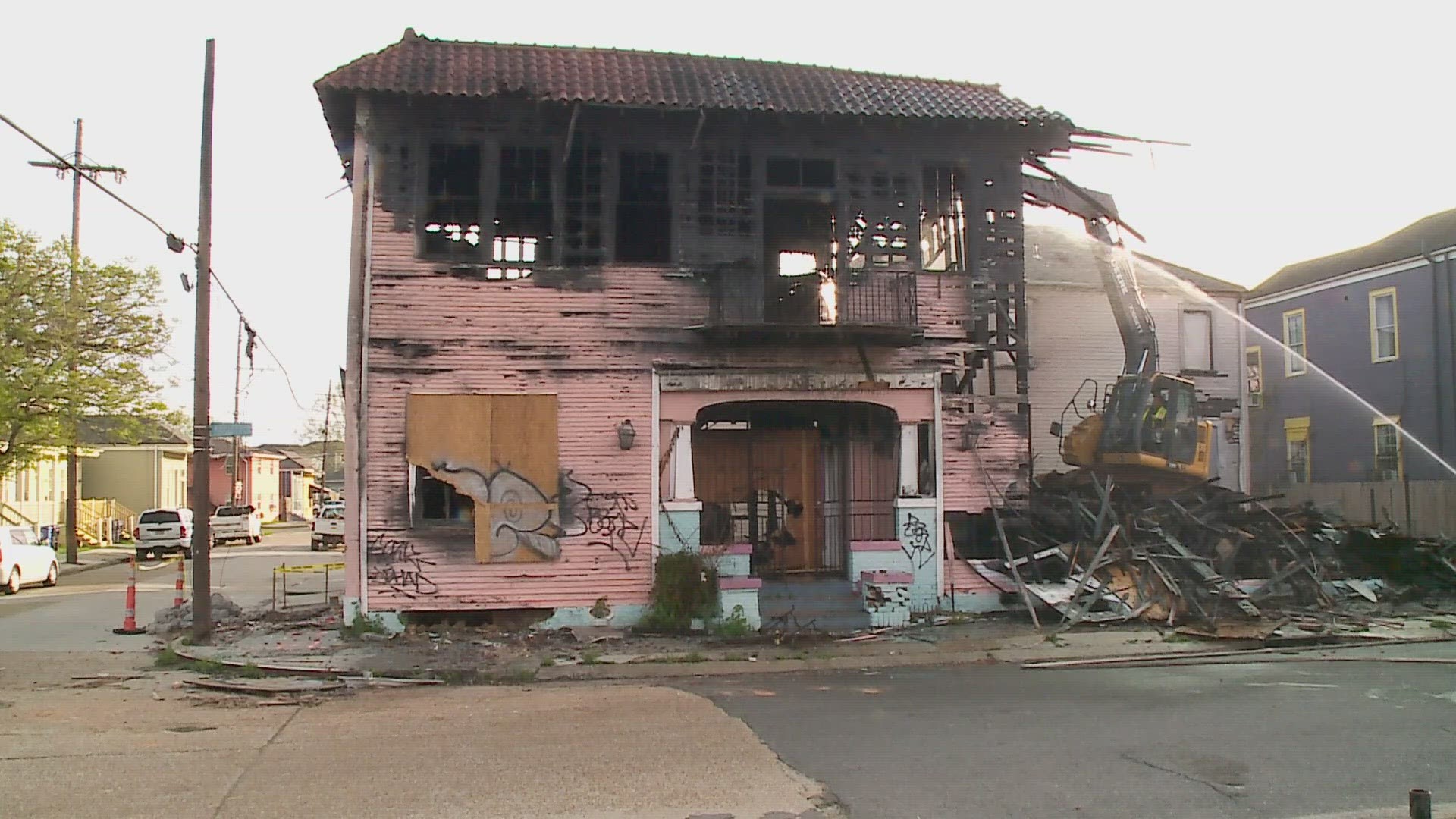 Fire damaged Treme home demolished, other blight also torn down