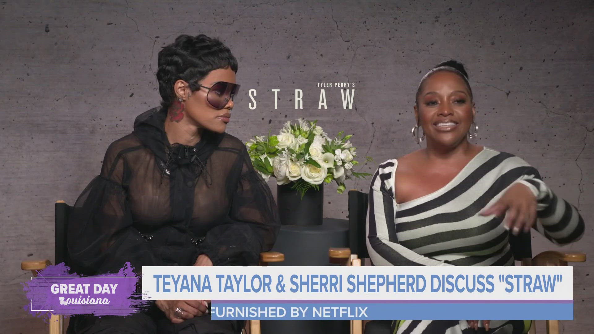 We continue our conversation about Tyler Perry's "Straw" with cast members Teyana Taylor & Sherri Shepherd.