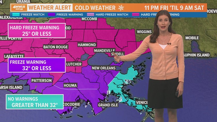 Freeze warnings issued for Friday night