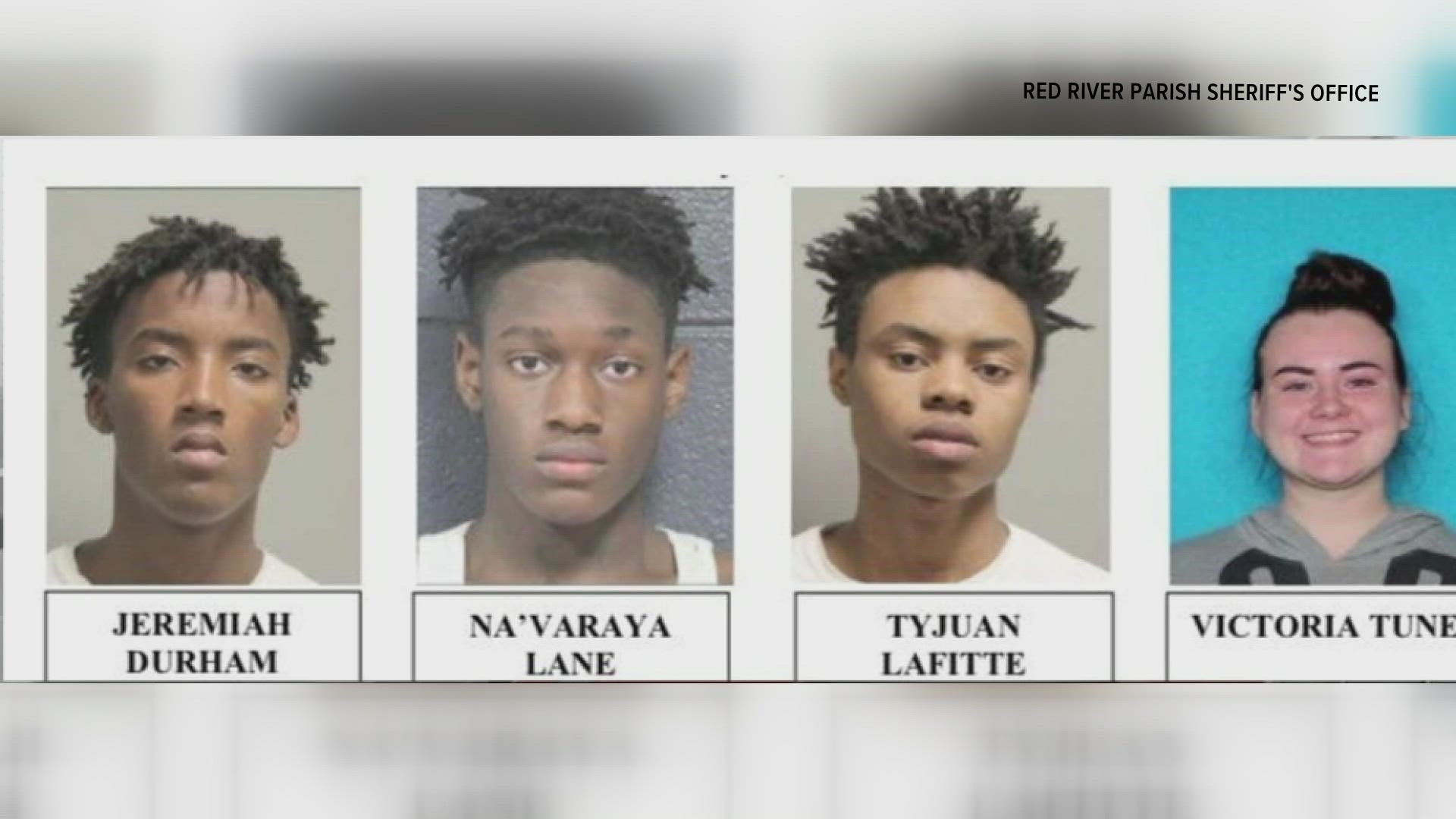 All four were arrested early Sunday morning outside a Houston motel.