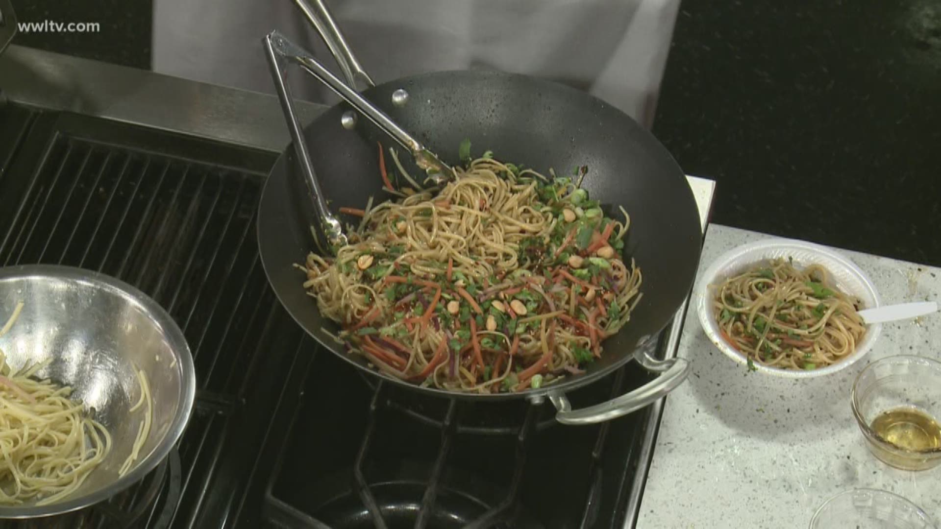 Chef Kevin is putting an Asian twist on National Noodle Month with some Spicy Thai Noodles.