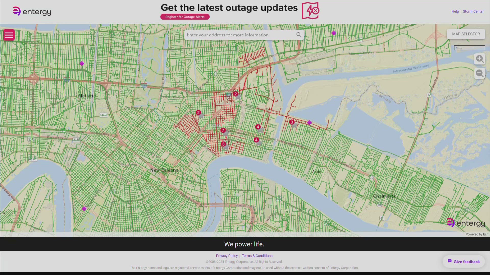 According to Entergy, about 9,500 customers are impacted by the outage in the Marigny and Bywater.