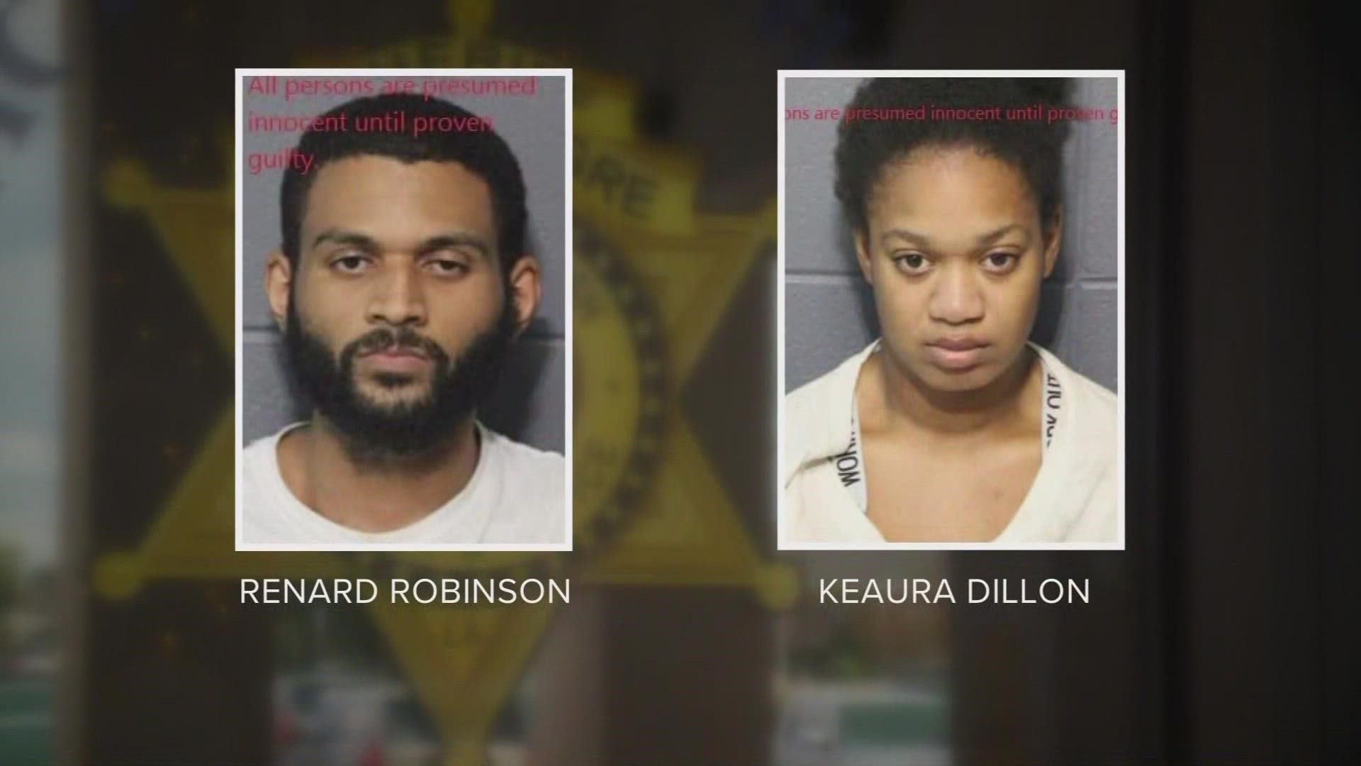 23-year-old Renard Robinson and 23-year-old Keaura Dillon were arrested on Monday.