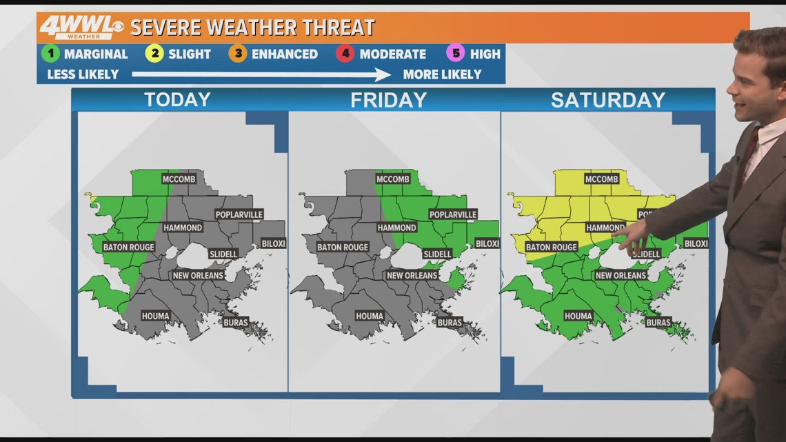 New Orleans Weather: Chance for showers or thunderstorms move through ...