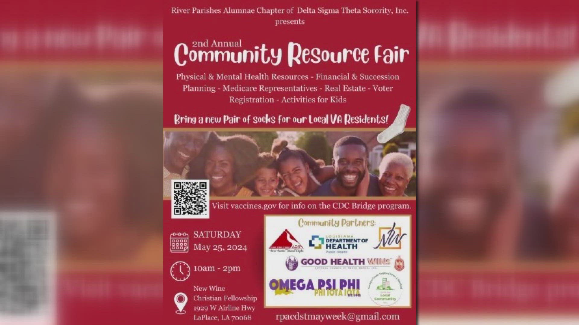 The River Parishes Alumnae Chapter of Delta Sigma Theta Sorority, Inc will host its second annual Community Resources Fair Saturday, May 25 at 10am, 929 West Airline