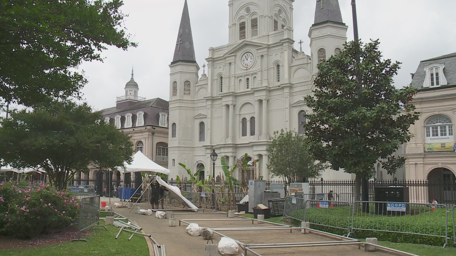 The French Quarter Festival is not taking any chances of losing booths and stages in the potential high winds.