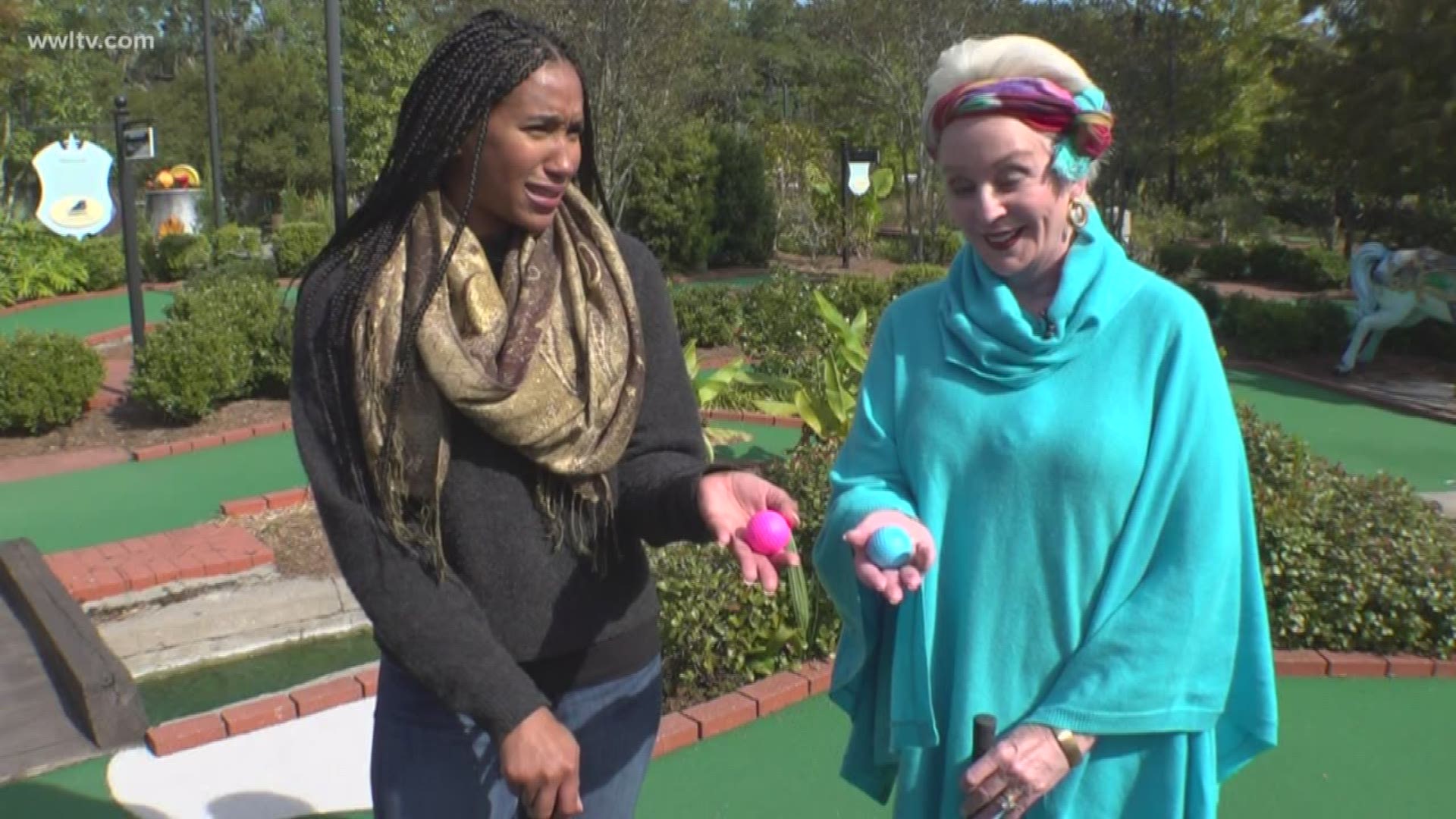 In this week's Another Vieux segment, New Orleans television legend is taking on mini-golf!
It turns out that Angela Hill is not only a queen of television.