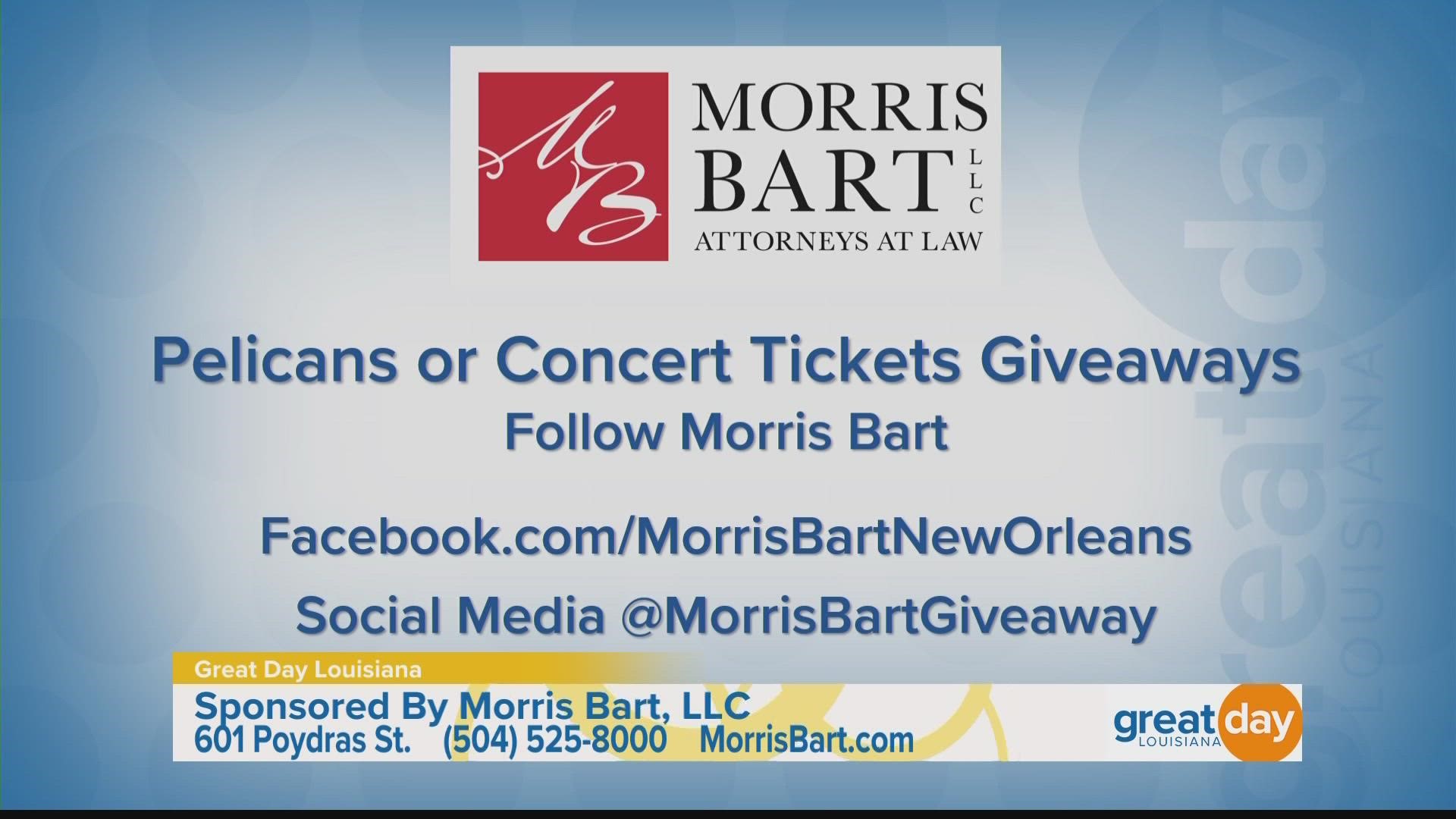 Morris Bart is giving away tickets to all home Pelicans games, as well as tickets to live concerts to help promote the greatness of New Orleans.