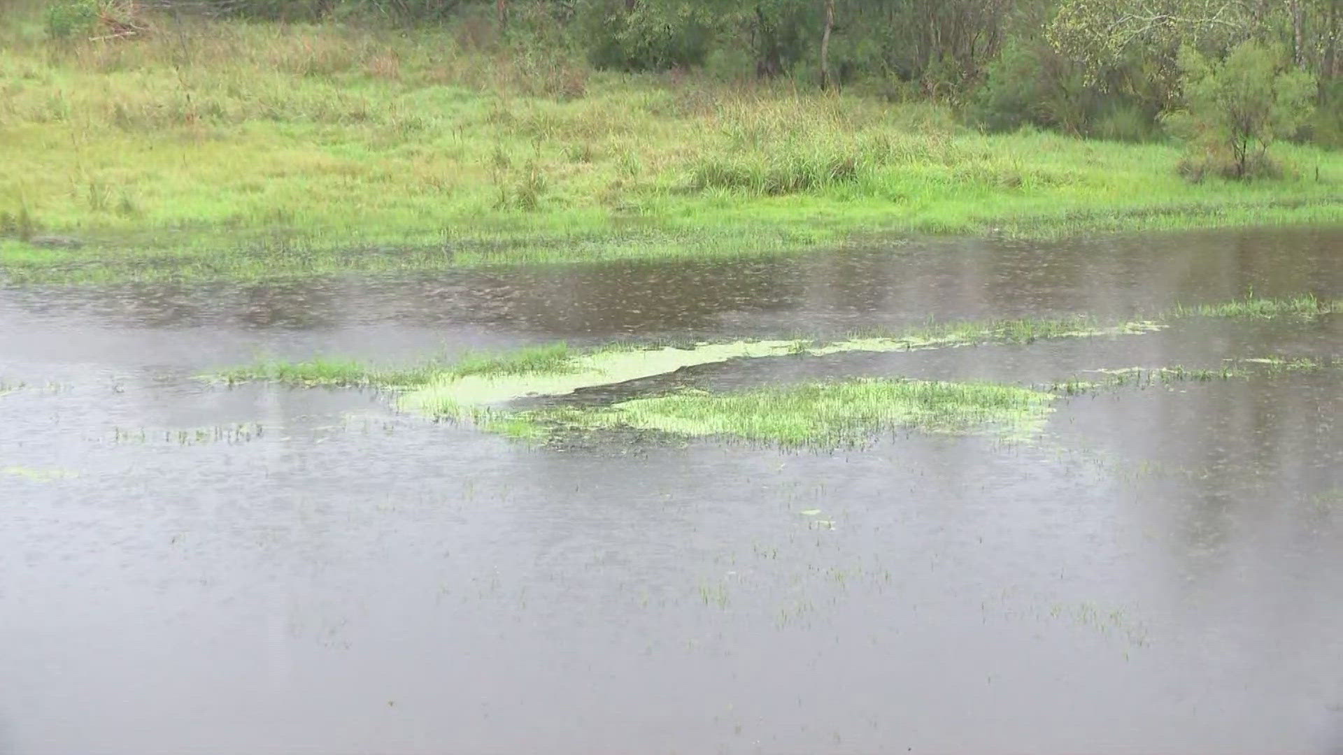 Front yards in one Slidell subdivision are completely underwater.