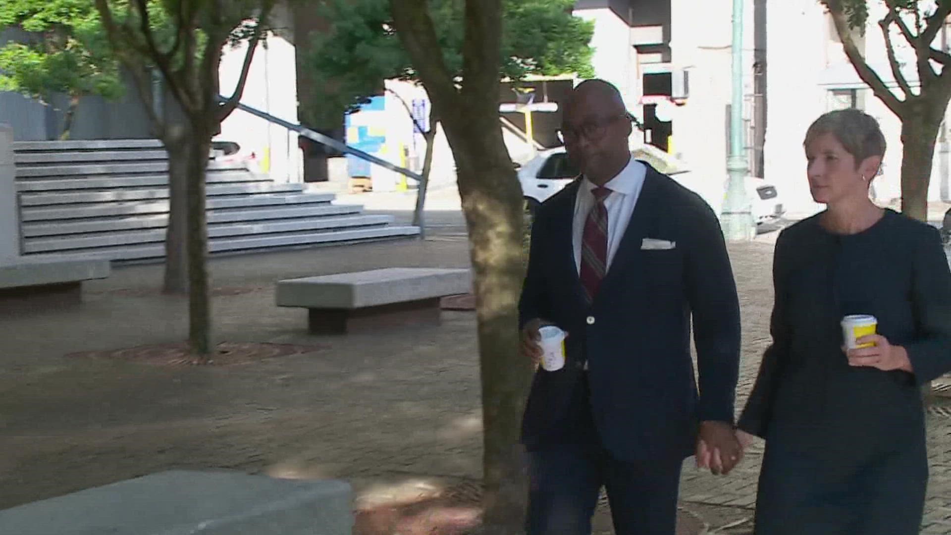 After an apparent threat on his life, Orleans DA Jason Williams was allowed to use a side entrance to the court for security reasons.