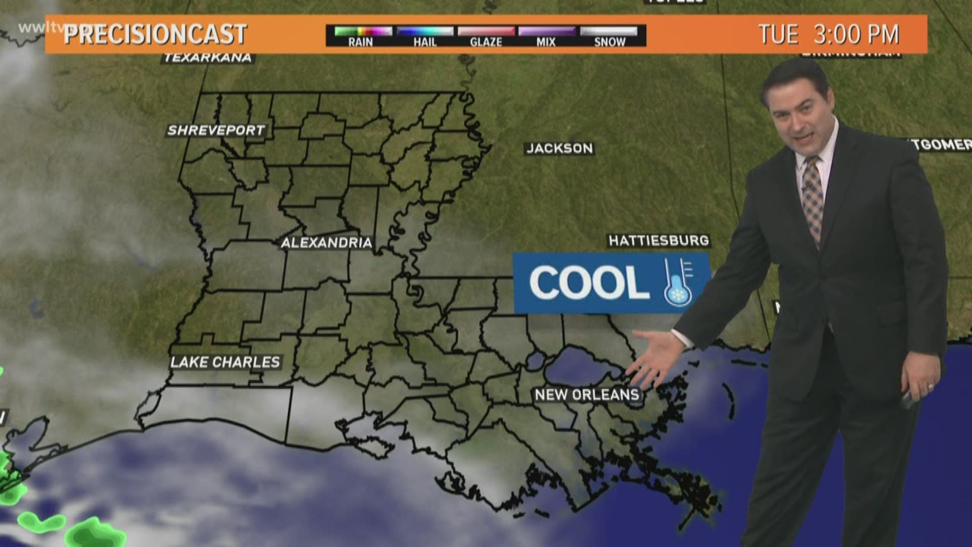 Meteorologist Dave Nussbaum says the sunshine will return today with cool temperatures across the New Orleans area.